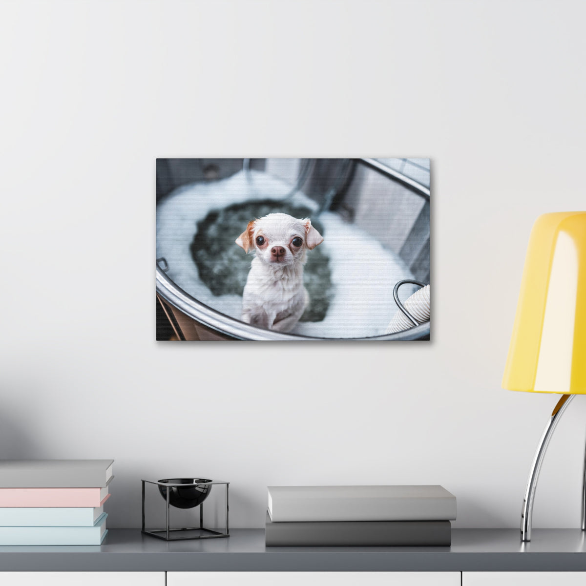 Cute Chihuahua Bathee Canvas Wall Art for Home Decor Ready-to-Hang-Express Your Love Gifts