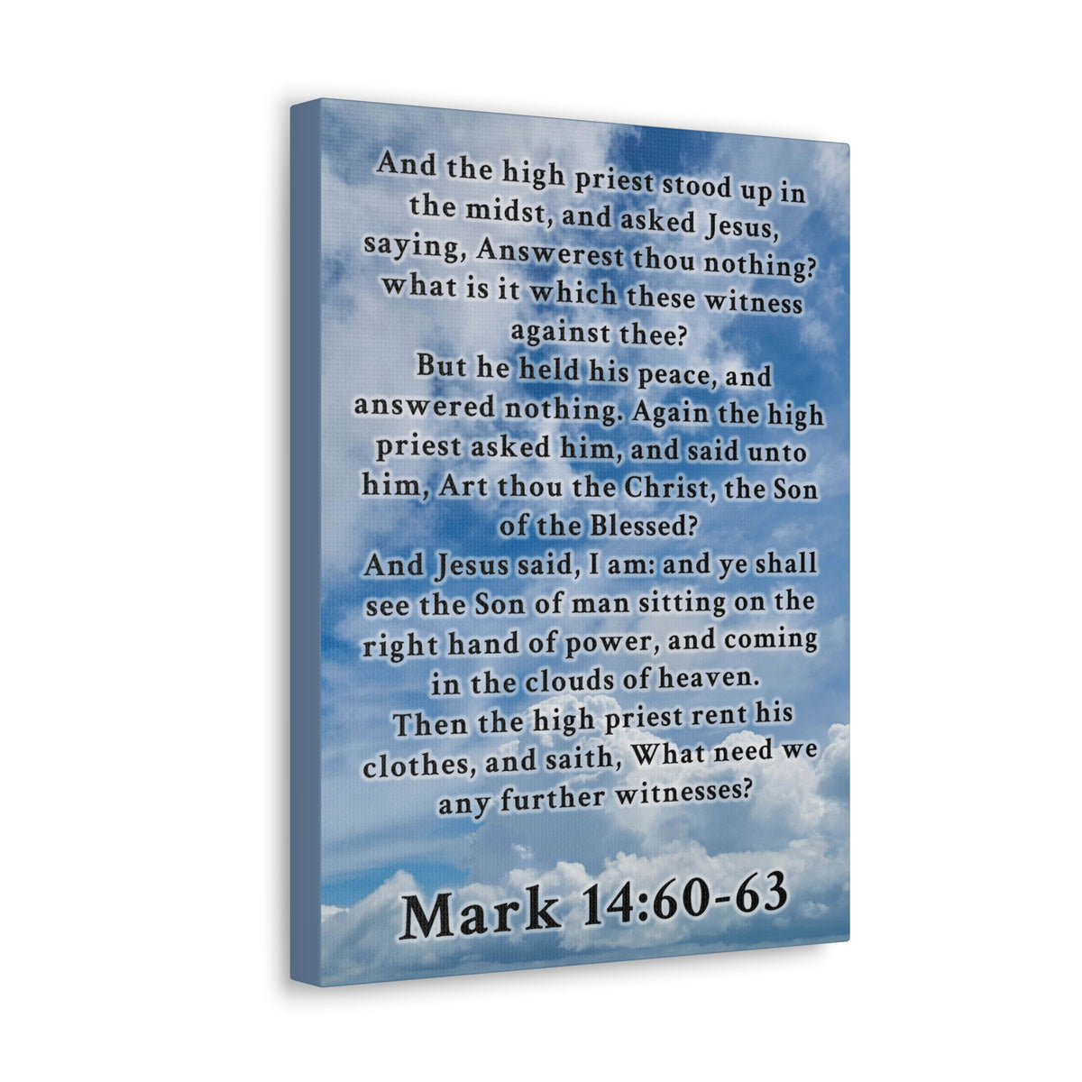 Scripture Walls Mark 14:60-63 KJV Bible Verse Canvas Christian Wall Art Ready to Hang Unframed-Express Your Love Gifts