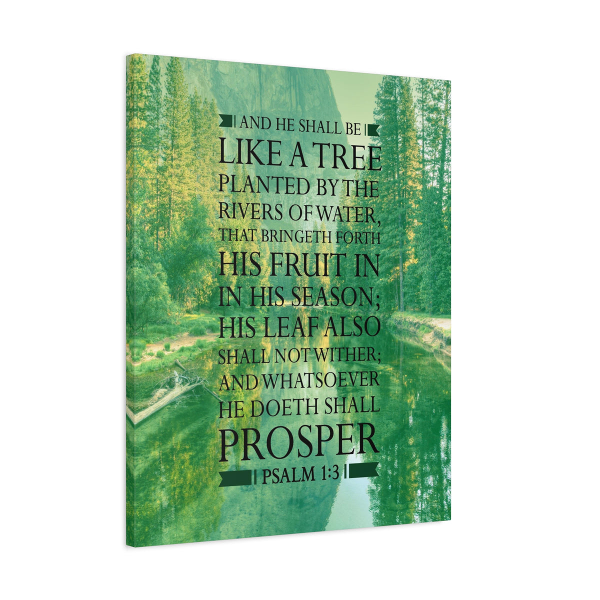 Scripture Canvas Like a Tree Psalm 1:3 Christian Wall Art Bible Verse Print Ready to Hang-Express Your Love Gifts