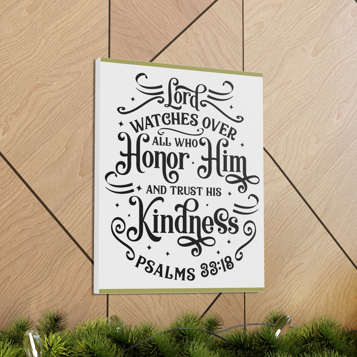 Scripture Walls Lord Watches Over All Who Honor Him Psalms 33:18 Bible Verse Canvas Christian Wall Art Ready To Hang-Express Your Love Gifts