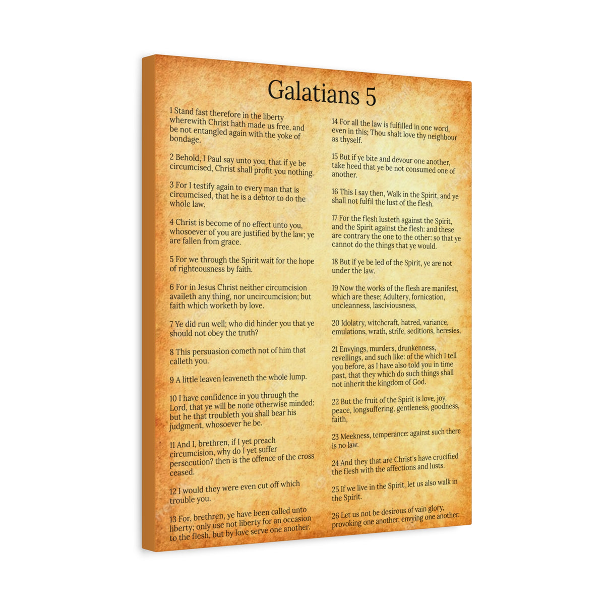 Scripture Walls Galatians 5 Chapter Gold Fruit of the Spirit Christian Wall Art Print Ready to Hang Unframed-Express Your Love Gifts