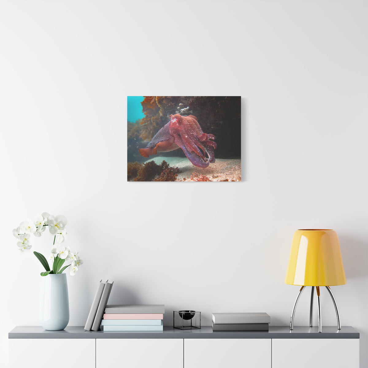Majestic Giant Cuttlefish Floating in the Ocean Print Animal Wall Art Wildlife Canvas Prints Wall Art Ready to Hang-Express Your Love Gifts