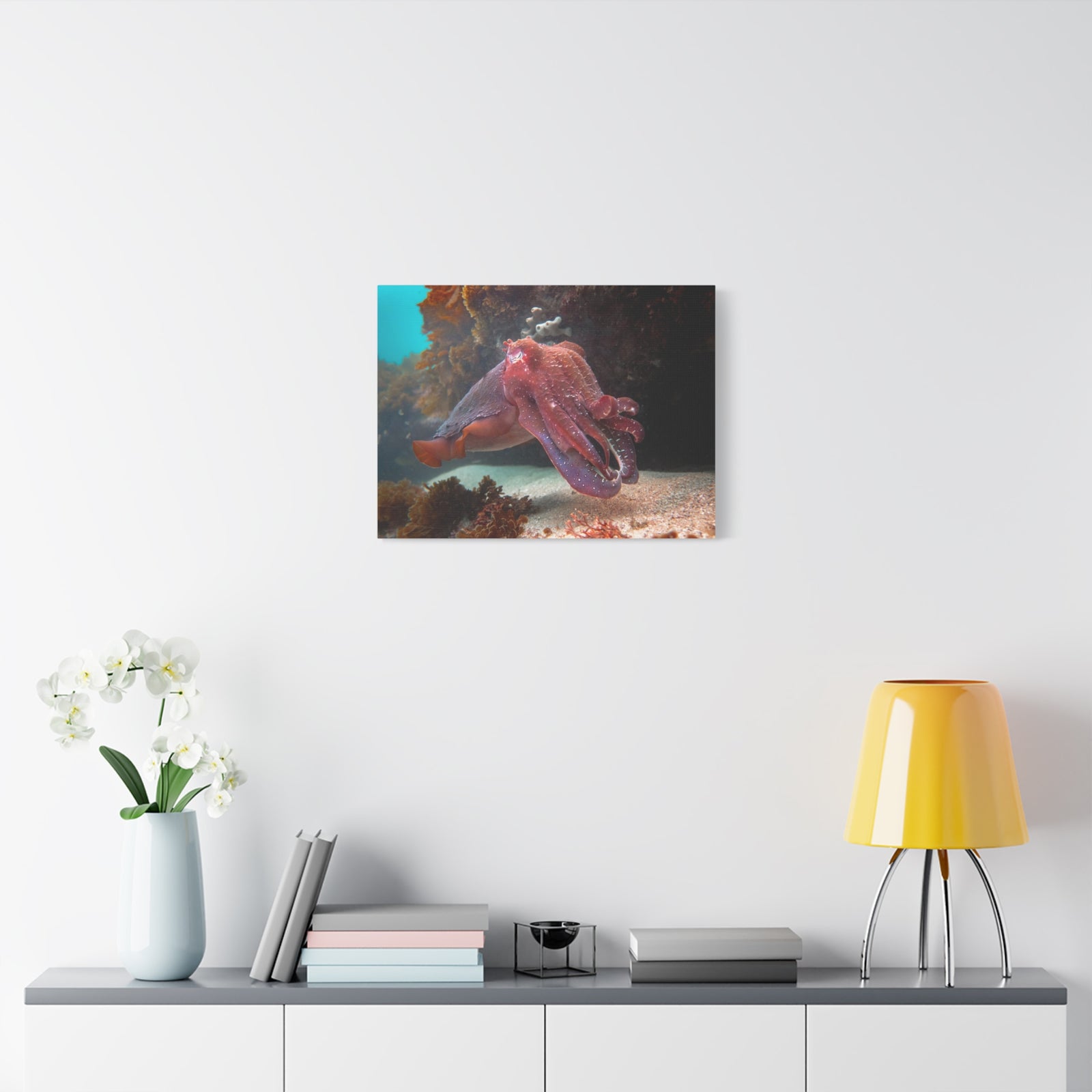 Majestic Giant Cuttlefish Floating in the Ocean Print Animal Wall Art Wildlife Canvas Prints Wall Art Ready to Hang-Express Your Love Gifts