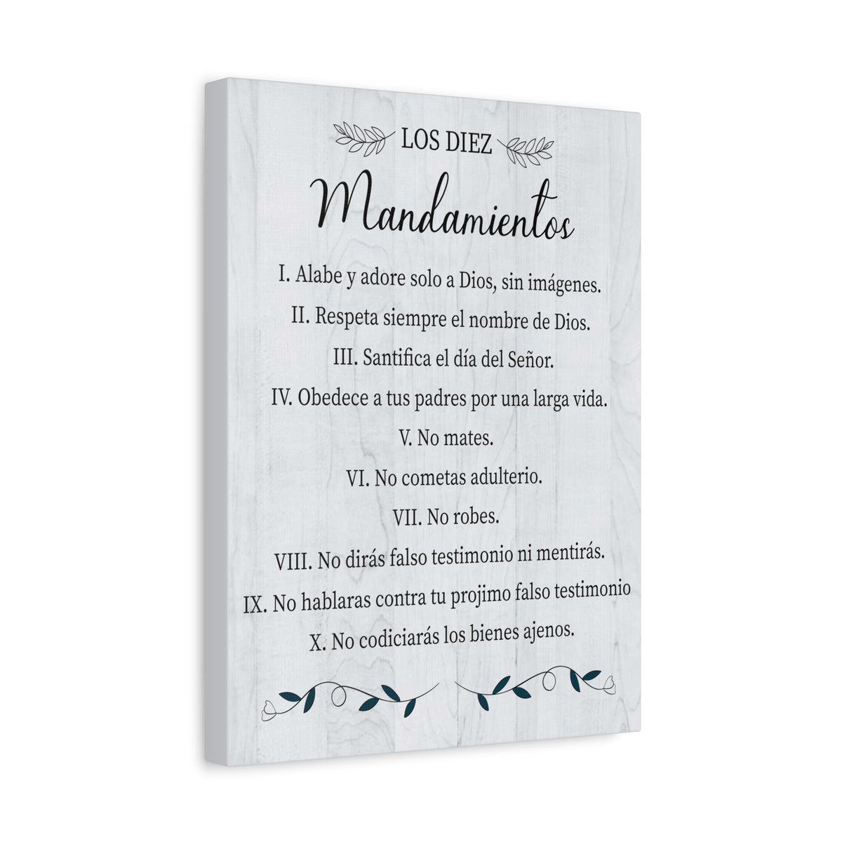Los Diez Mandamientos 10 Commandments Exodus 20:2-17 Spanish Portrait Christian Wall Art Bible Verse Print Ready to Hang-Express Your Love Gifts