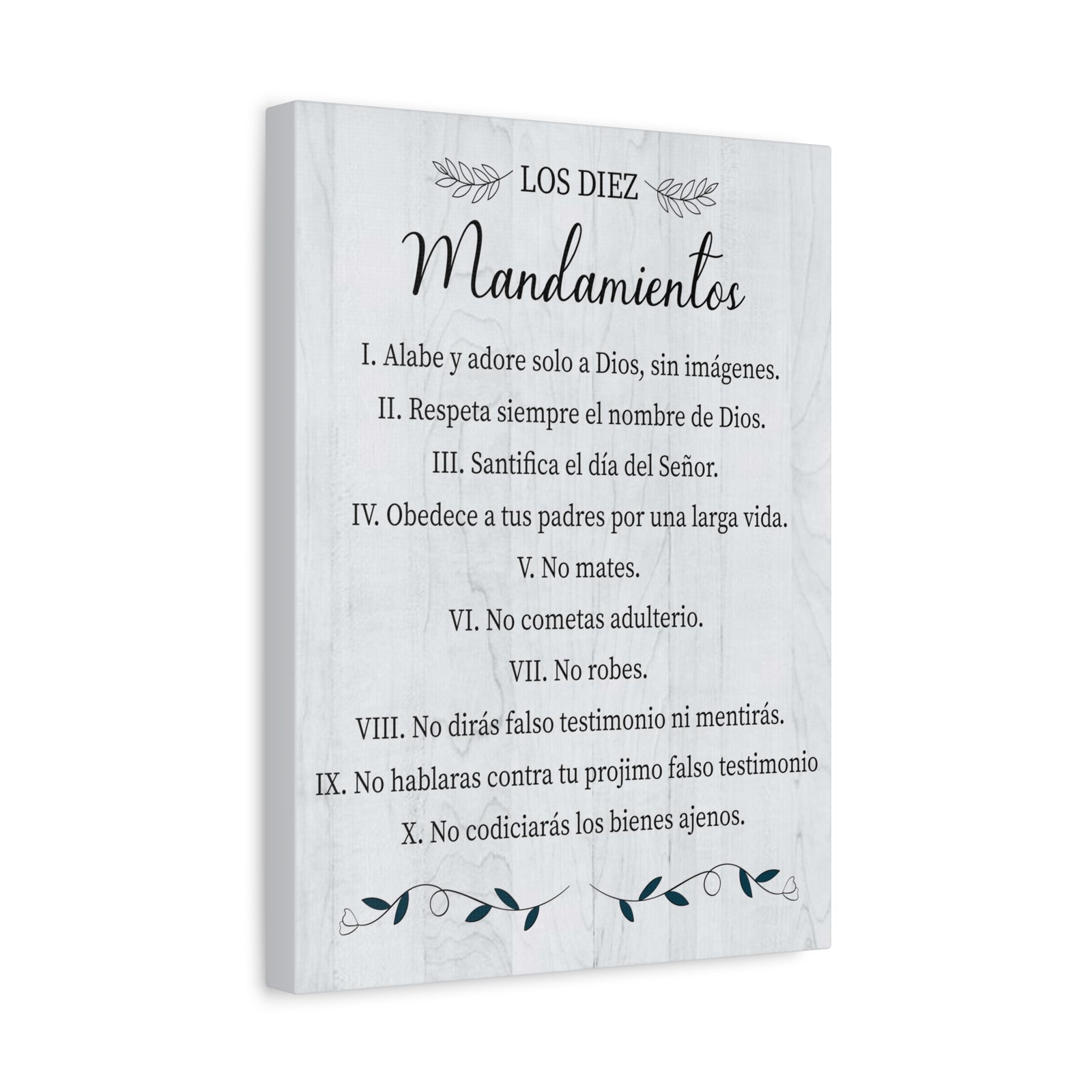 Los Diez Mandamientos 10 Commandments Exodus 20:2-17 Spanish Portrait Christian Wall Art Bible Verse Print Ready to Hang-Express Your Love Gifts