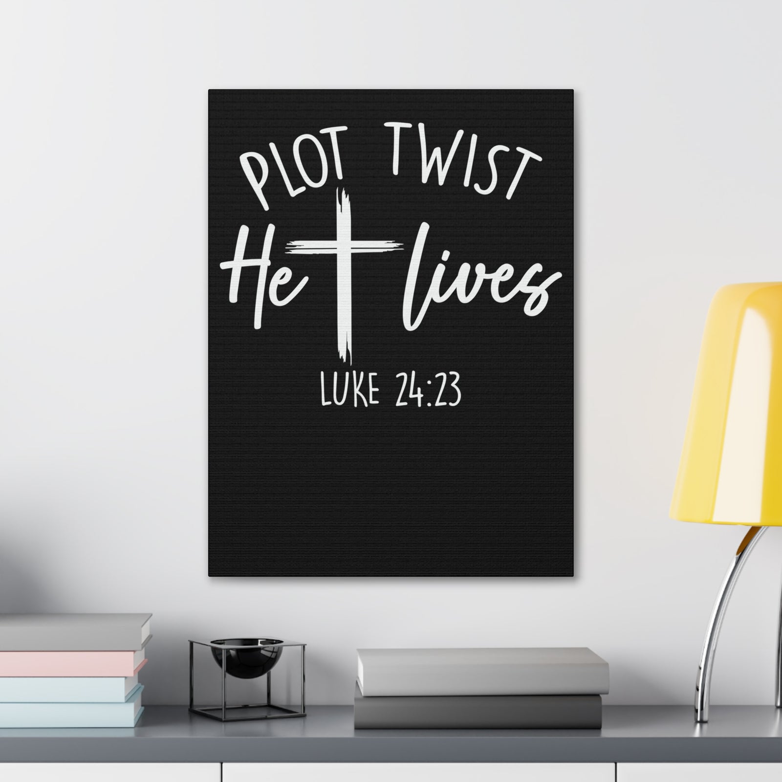 Scripture Walls Luke 24:23 Plot Twist Bible Verse Canvas Christian Wall Art Ready to Hang Unframed-Express Your Love Gifts