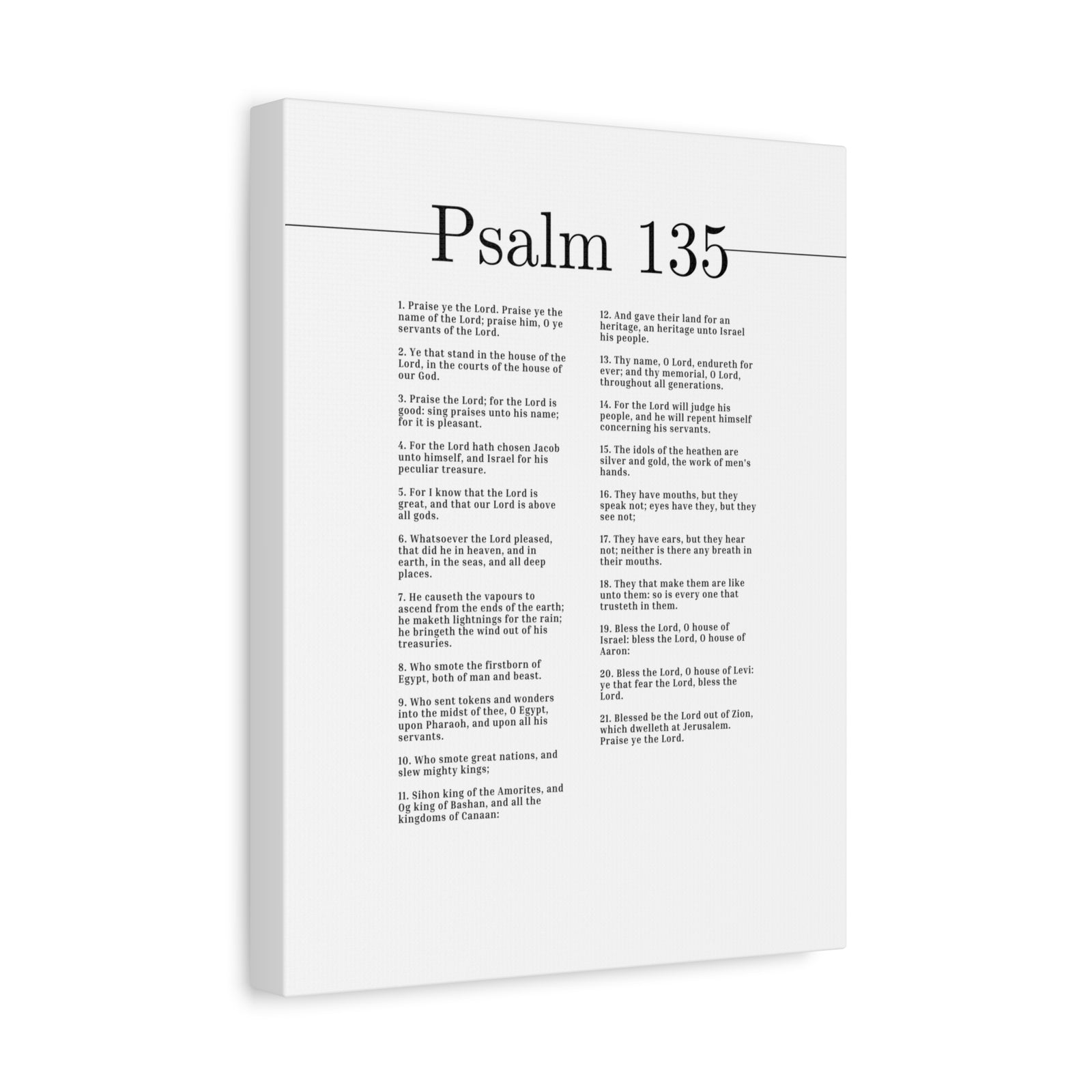 Scripture Canvas Praise Ye The Lord Psalm 135 Christian Wall Art Bible Verse Print Ready to Hang-Express Your Love Gifts