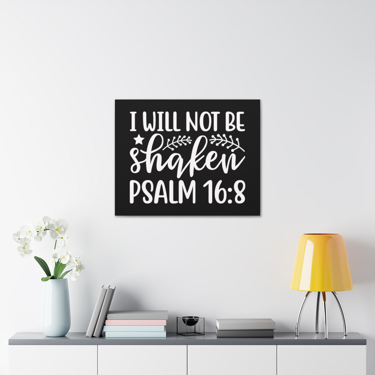Scripture Walls Psalm16:18 I Will Not Be Shaken Bible Verse Canvas Christian Wall Art Ready to Hang Unframed-Express Your Love Gifts