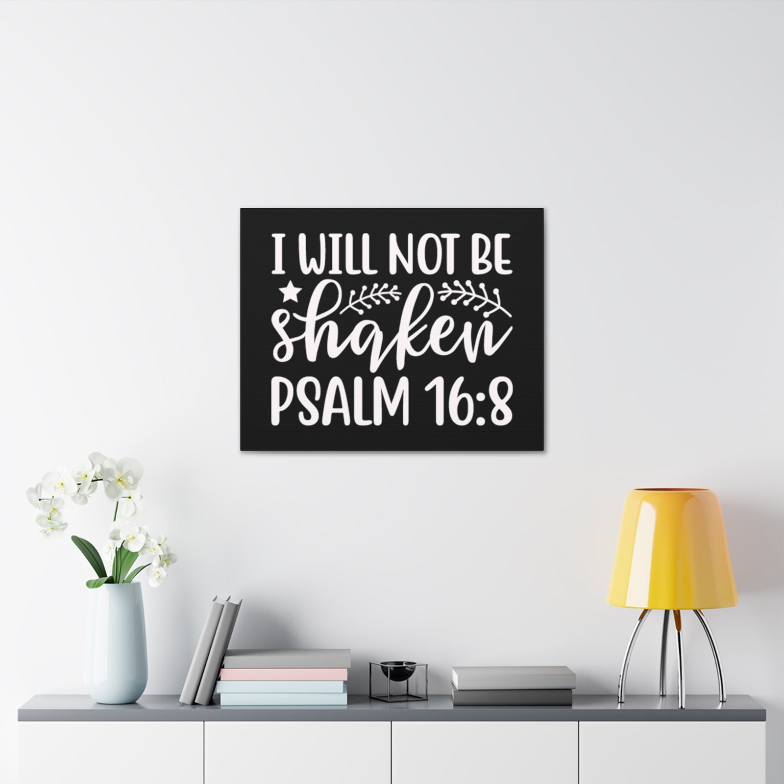Scripture Walls Psalm16:18 I Will Not Be Shaken Bible Verse Canvas Christian Wall Art Ready to Hang Unframed-Express Your Love Gifts