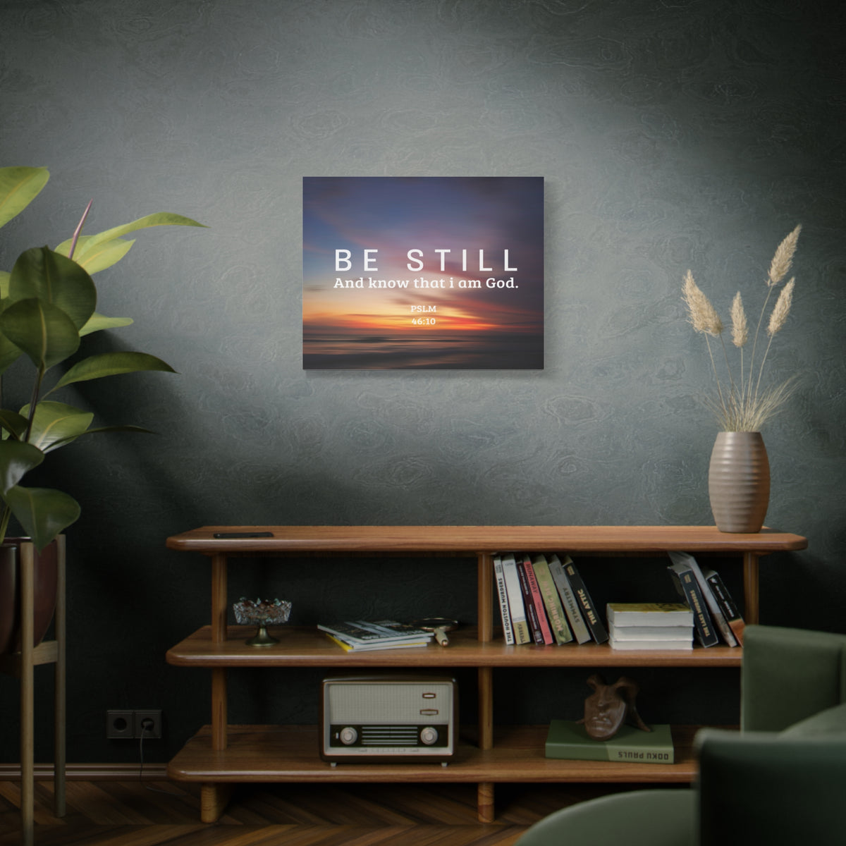 Scripture Canvas Be Still Psalm 46:10 Christian Wall Art Bible Verse Print Ready to Hang-Express Your Love Gifts