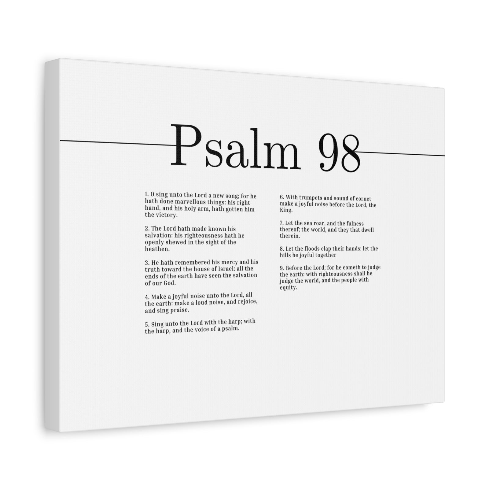 Scripture Canvas Shall He Judge The World Psalm 98 Christian Wall Art Bible Verse Print Ready to Hang-Express Your Love Gifts