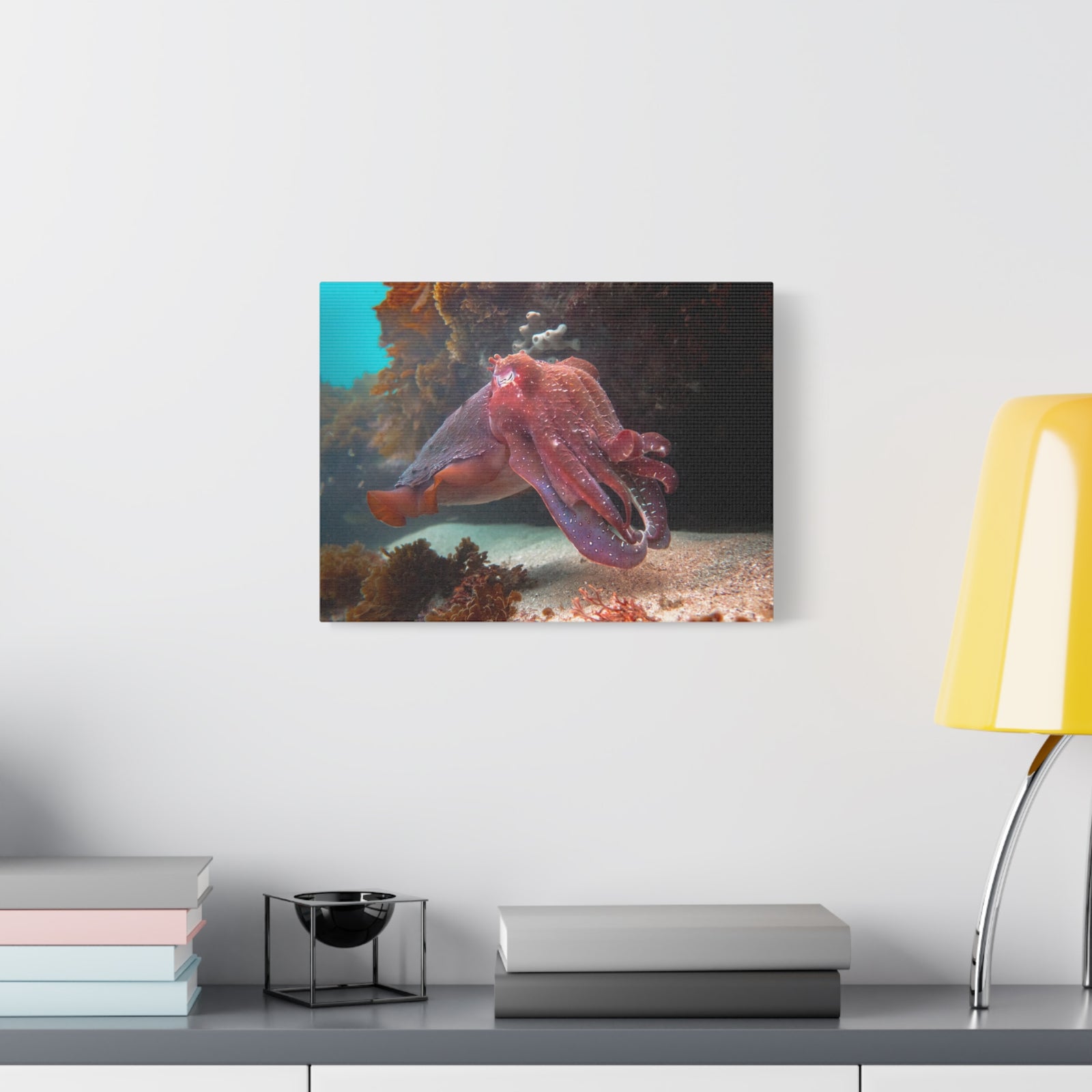 Majestic Giant Cuttlefish Floating in the Ocean Print Animal Wall Art Wildlife Canvas Prints Wall Art Ready to Hang-Express Your Love Gifts