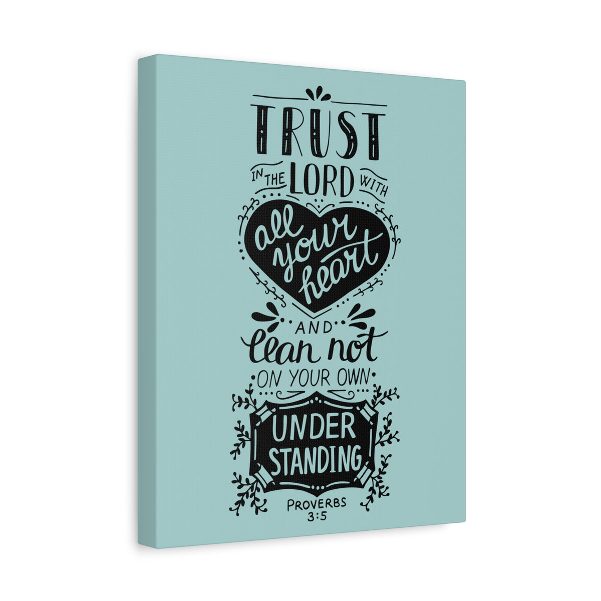 Scripture Canvas Trust In The Lord Proverbs 3:5 Christian Wall Art Bible Verse Print Ready To Hang-Express Your Love Gifts