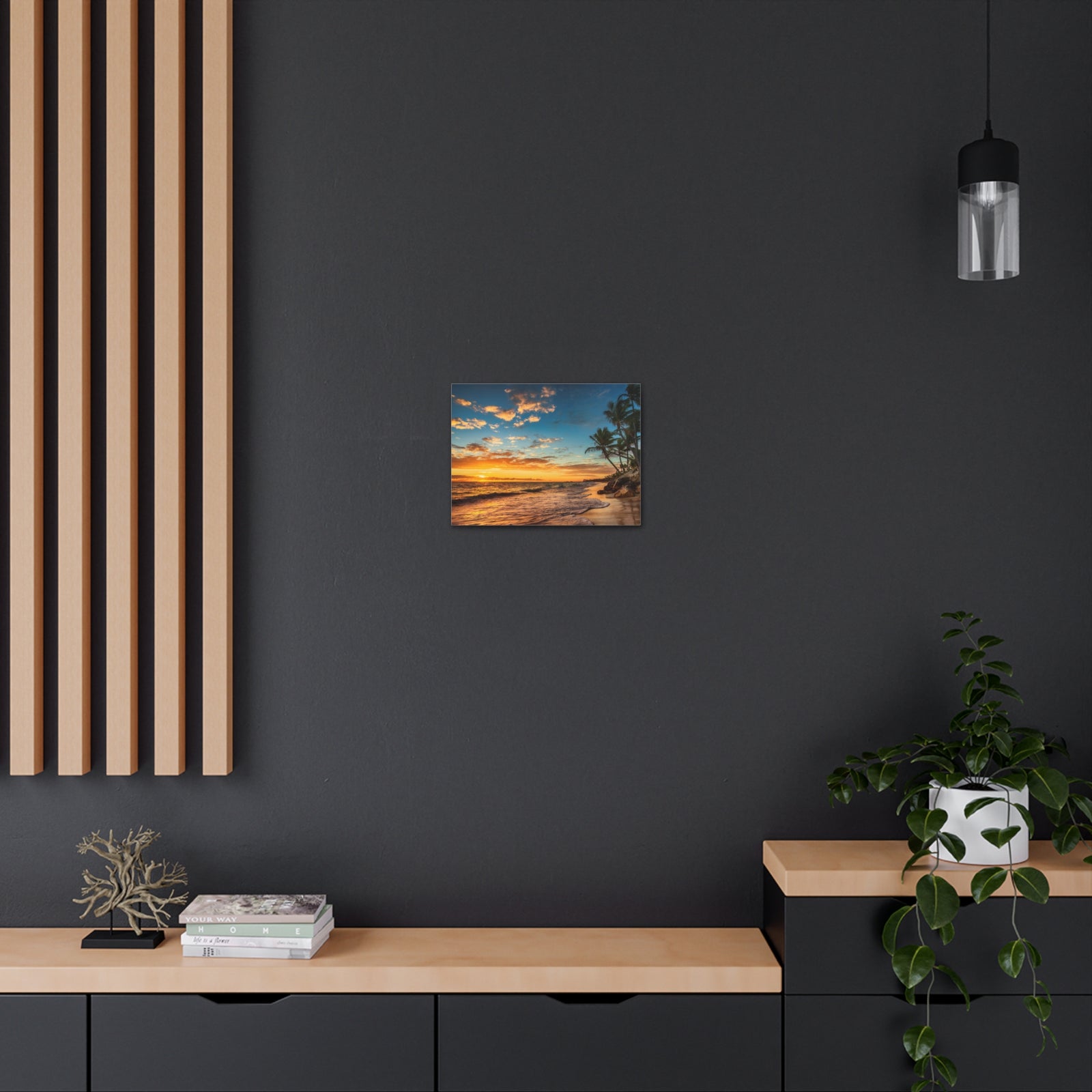 Tropical Island Beach Sunrise Ocean Canvas Wall Art for Home Decor Ready-to-Hang-Express Your Love Gifts