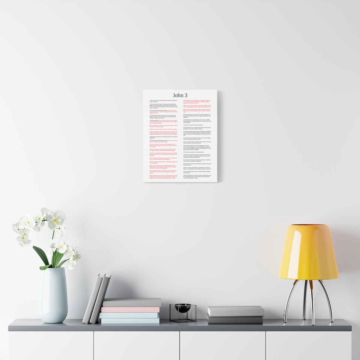 Scripture Walls Jesus and Nicodemus John 3 White Christian Wall Art Print Ready to Hang Unframed-Express Your Love Gifts