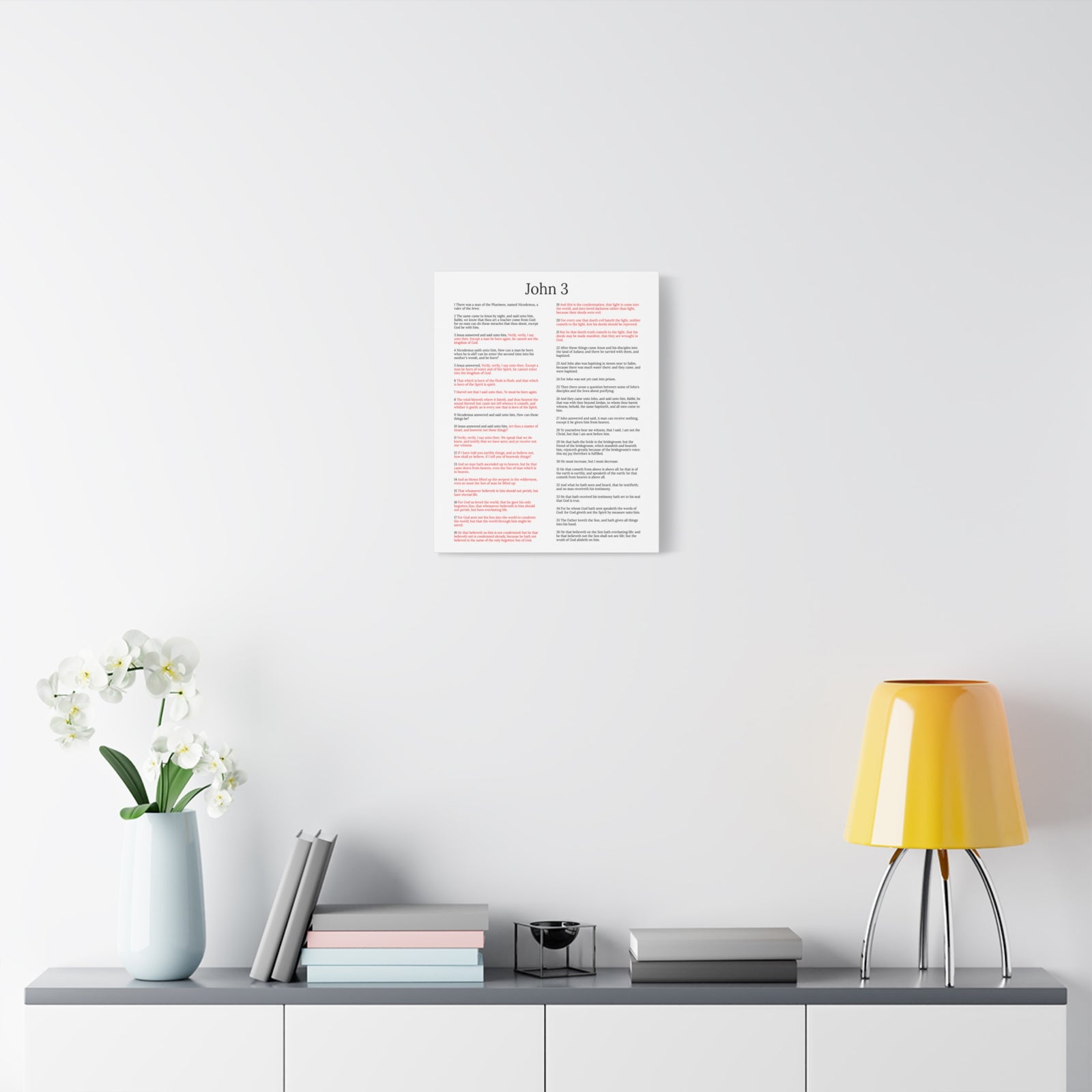 Scripture Walls Jesus and Nicodemus John 3 White Christian Wall Art Print Ready to Hang Unframed-Express Your Love Gifts