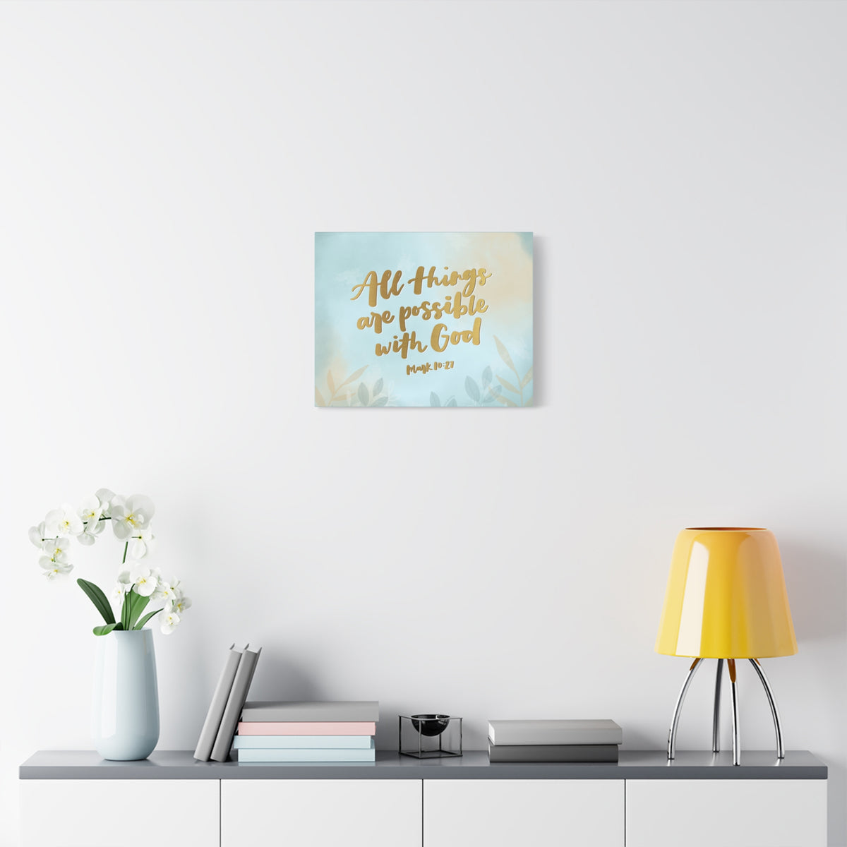 Scripture Canvas Possible With God Mark 10:27 Christian Wall Art Bible Verse Print Ready to Hang