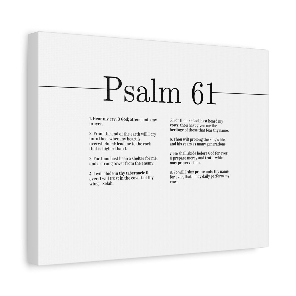 Scripture Canvas Hear My Cry, O God Psalm 61 Christian Wall Art Bible Verse Print Ready to Hang-Express Your Love Gifts