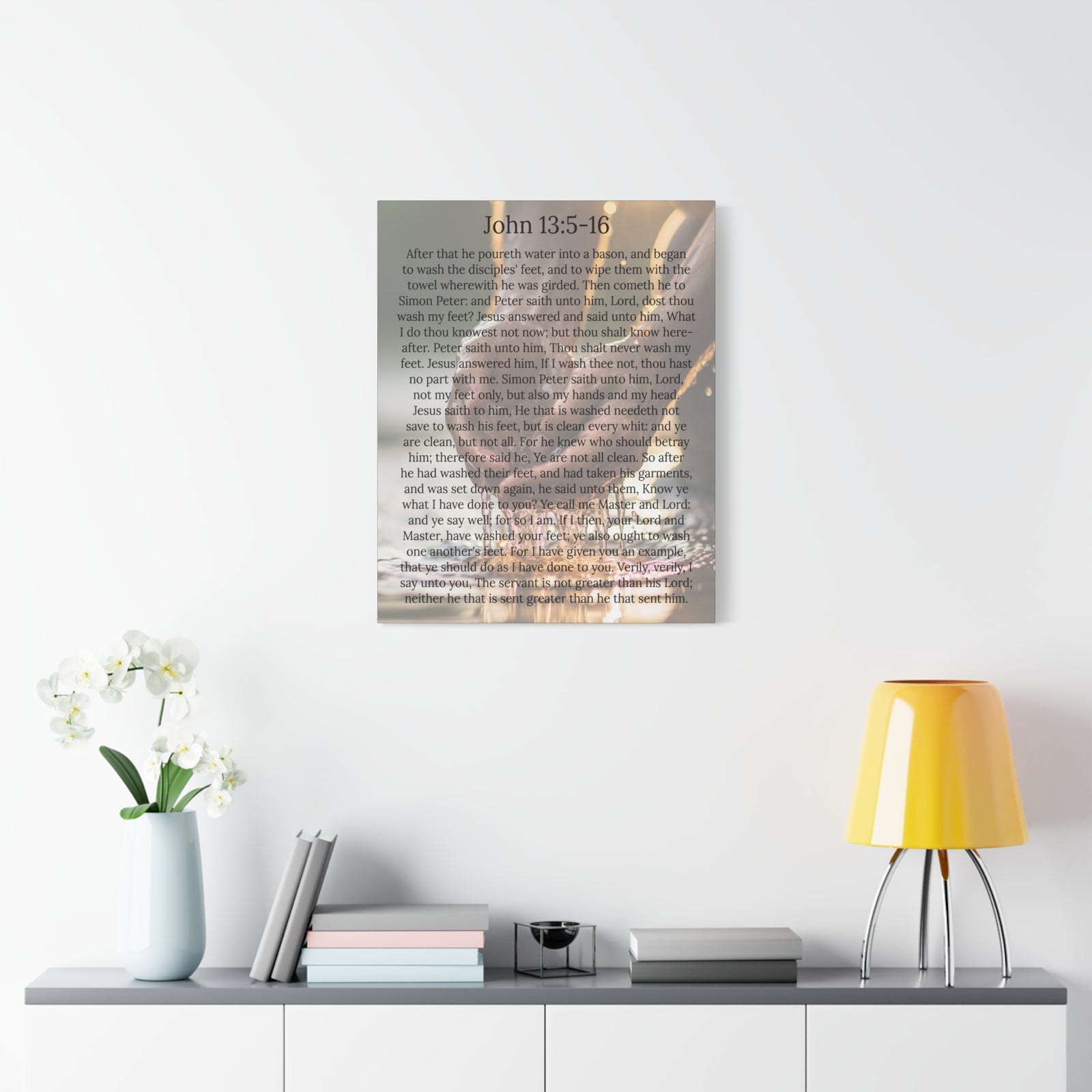Scripture Walls Footwashing John 13:5-16 Christ Christian Wall Art Print Ready to Hang Unframed-Express Your Love Gifts