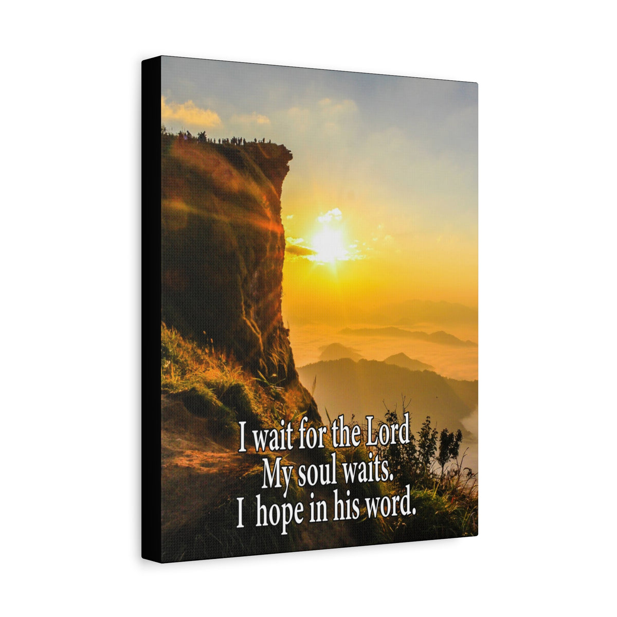 I Wait For The LordScripture Canvas I Wait For The Lord Psalm 130:5 Christian Wall Art Bible Verse Print Ready to Hang-Express Your Love Gifts