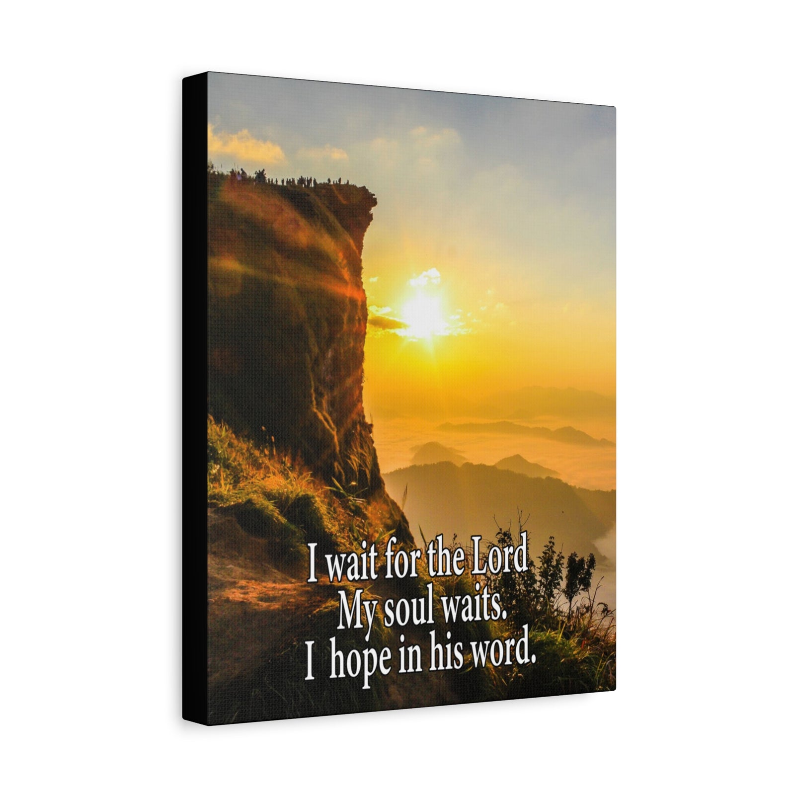 I Wait For The LordScripture Canvas I Wait For The Lord Psalm 130:5 Christian Wall Art Bible Verse Print Ready to Hang-Express Your Love Gifts