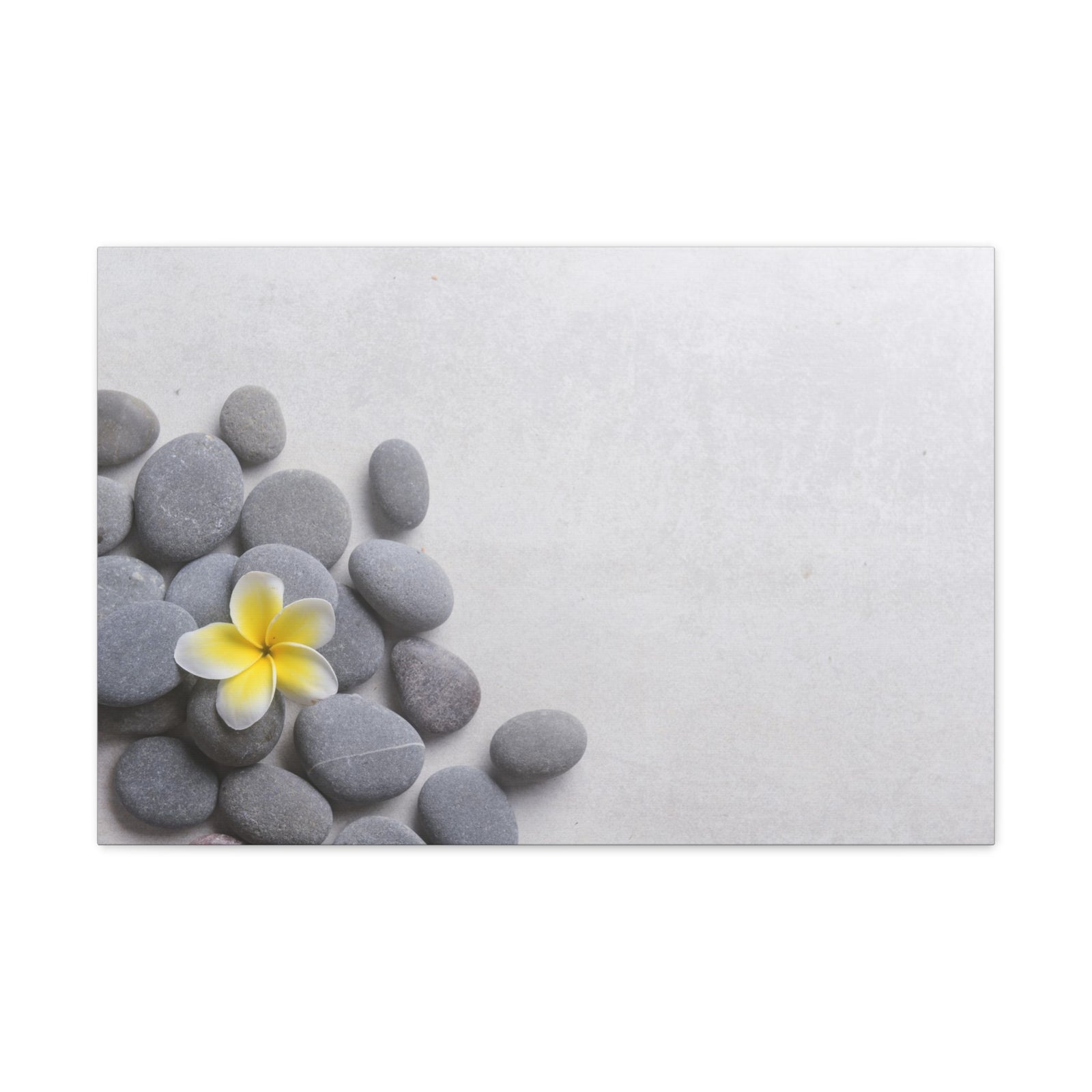 Frangipani and Zen Stones Forest Floral Nature Photography Canvas Wall Art for Home Decor Ready-to-Hang-Express Your Love Gifts