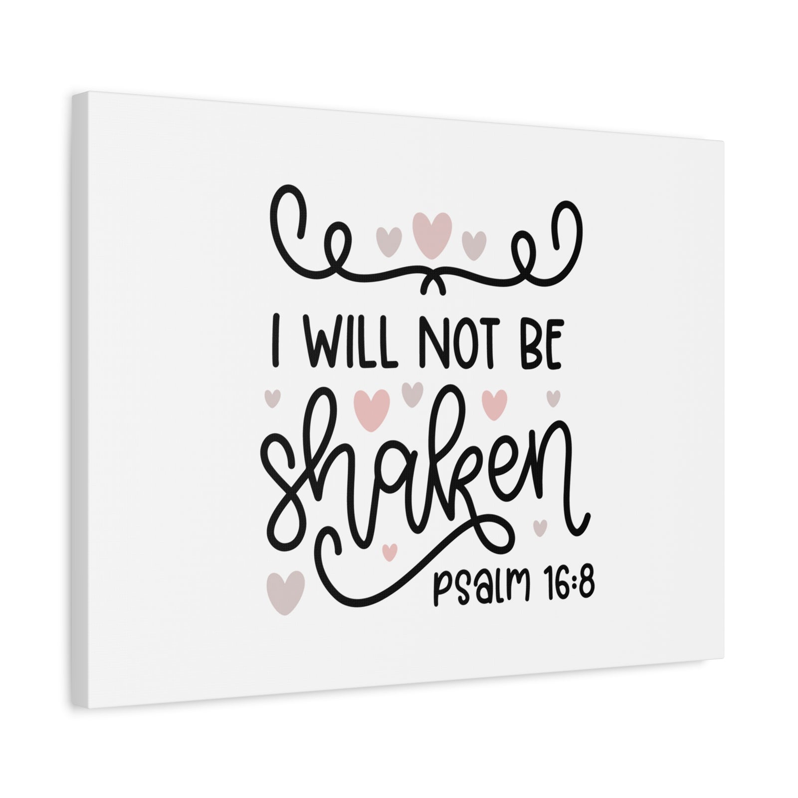 Scripture Canvas I Will Not Be Shaken Psalm 16:8 Christian Wall Art Bible Verse Print Ready to Hang-Express Your Love Gifts