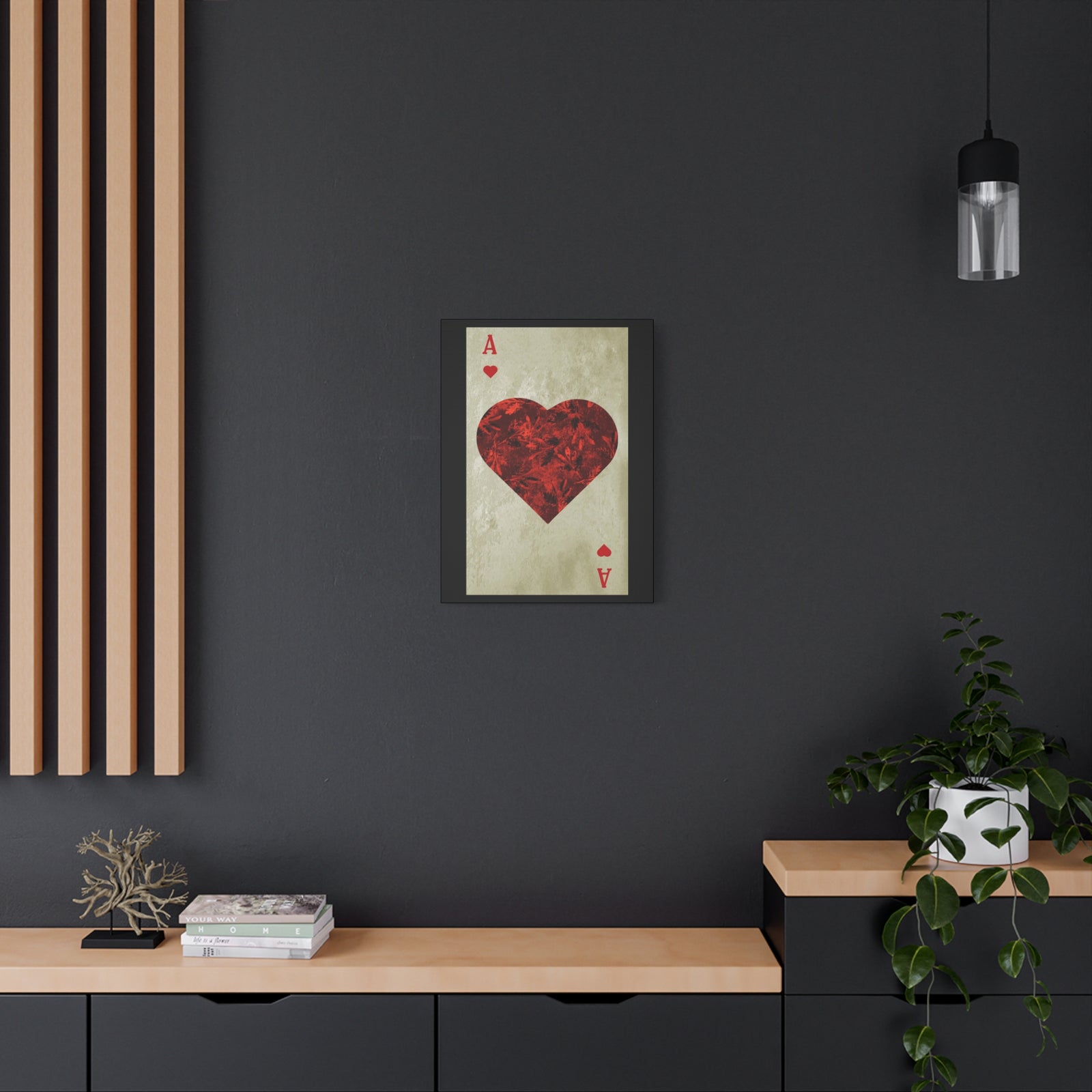 Ace Of Hearts Playing Card Canvas Wall Art for Home Decor Ready-to-Hang-Express Your Love Gifts