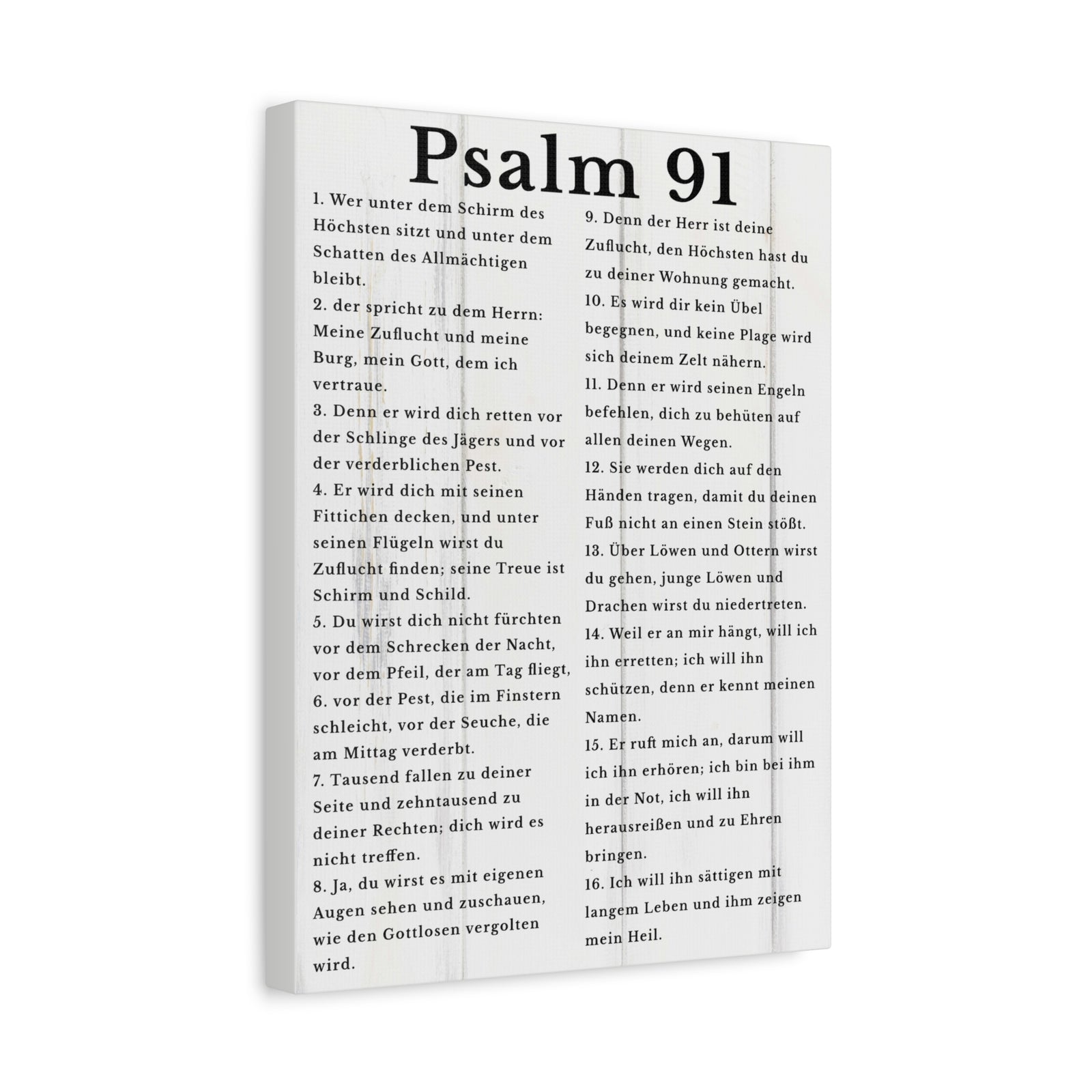 Scripture Walls Psalm 91 German White Bible Verse Canvas Christian Wall Art Ready to Hang Unframed-Express Your Love Gifts