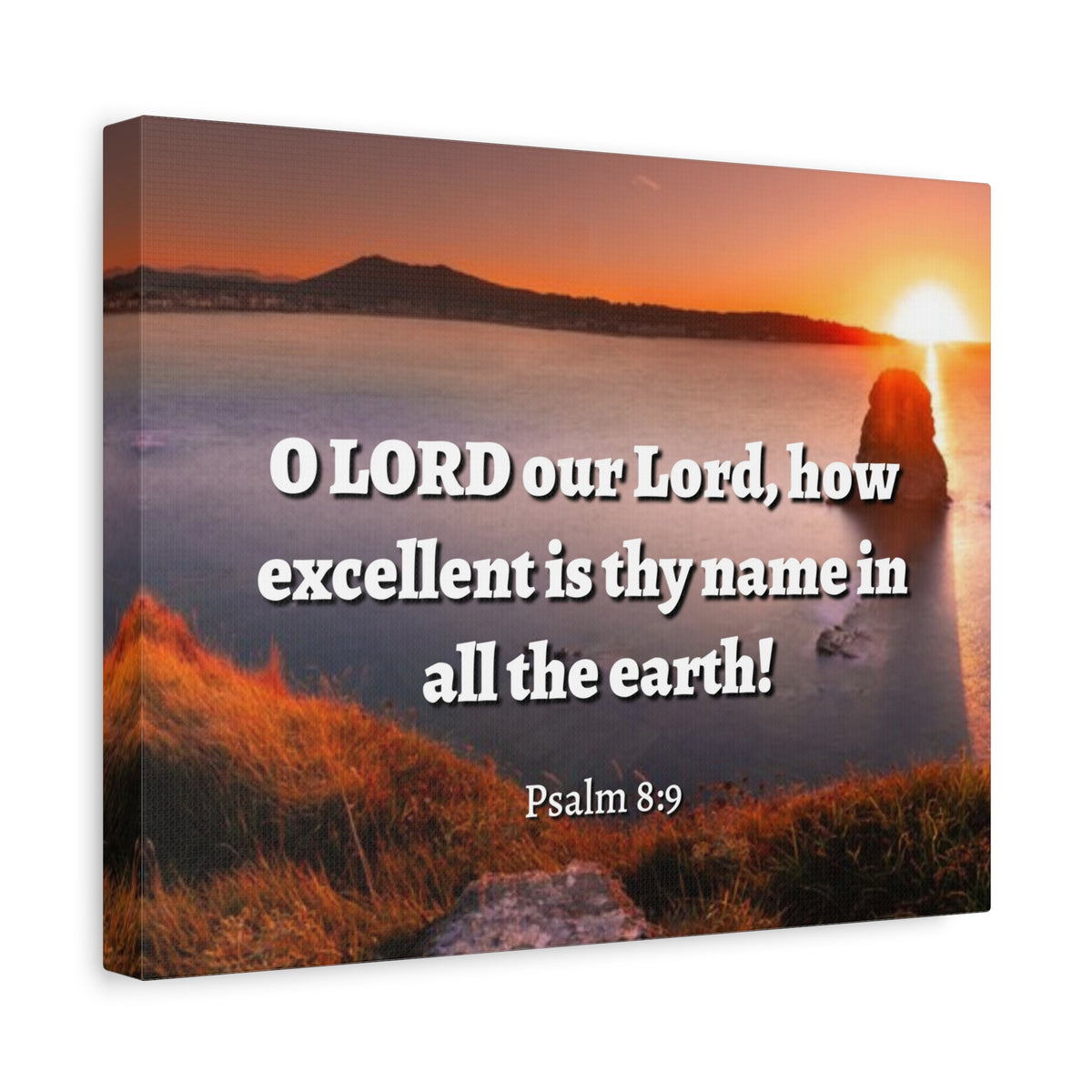 Scripture Walls Excellent is Thy Name Psalm 8:9 Bible Verse Canvas Christian Wall Art Ready to Hang-Express Your Love Gifts