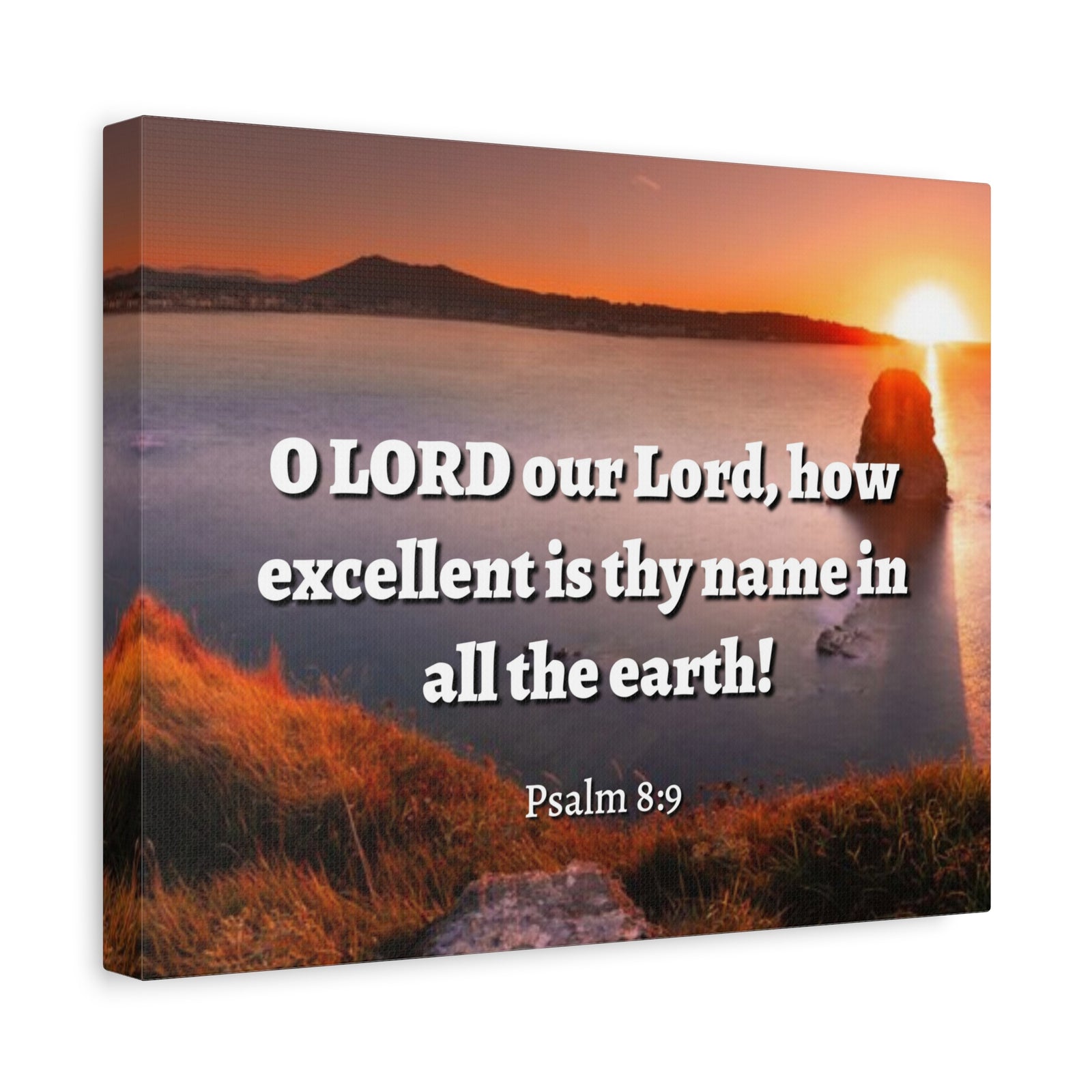 Scripture Walls Excellent is Thy Name Psalm 8:9 Bible Verse Canvas Christian Wall Art Ready to Hang-Express Your Love Gifts