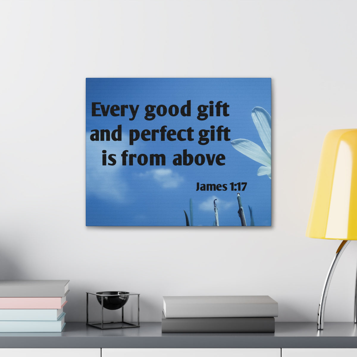 Scripture Canvas Perfect Gift James 1:17 Christian Wall Art Bible Verse Print Ready to Hang-Express Your Love Gifts