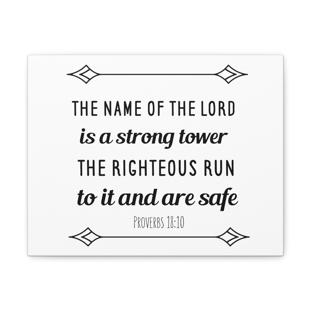 Scripture Walls The Name Of The Lord Proverbs 18:10 Bible Verse Canvas Christian Wall Art Ready To Hang-Express Your Love Gifts