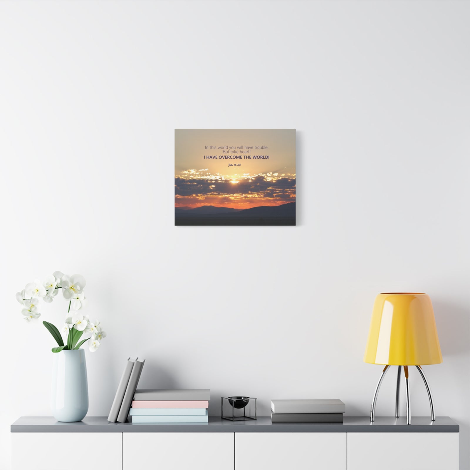 Scripture Walls Overcome The World John 16:33 Bible Verse Canvas Christian Wall Art Ready to Hang-Express Your Love Gifts