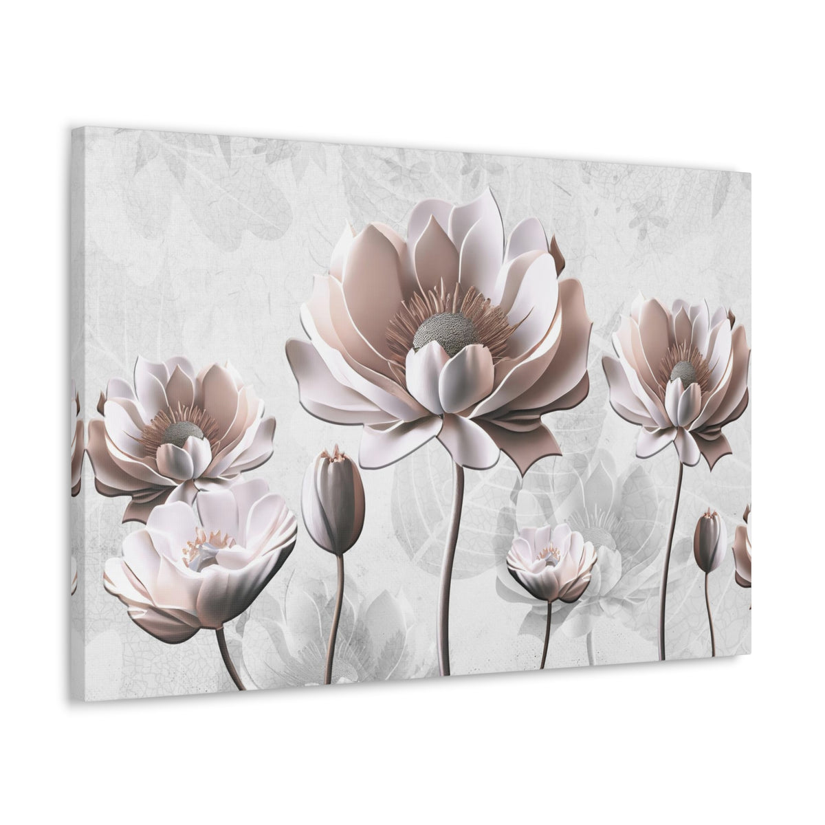 Simple Floral Painting 3D Flower Canvas Wall Art for Home Decor Ready-to-Hang-Express Your Love Gifts