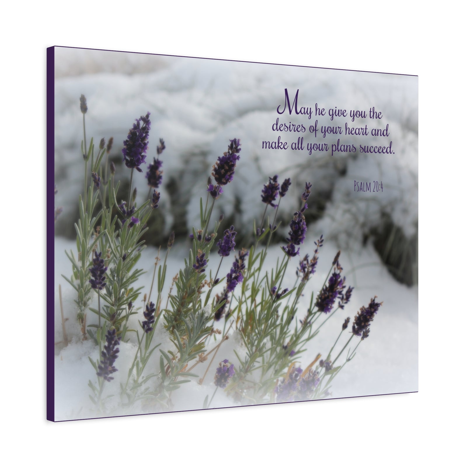 Scripture Canvas Desires Of Your Heart Psalm 20:4 Christian Wall Art Bible Verse Print Ready to Hang-Express Your Love Gifts