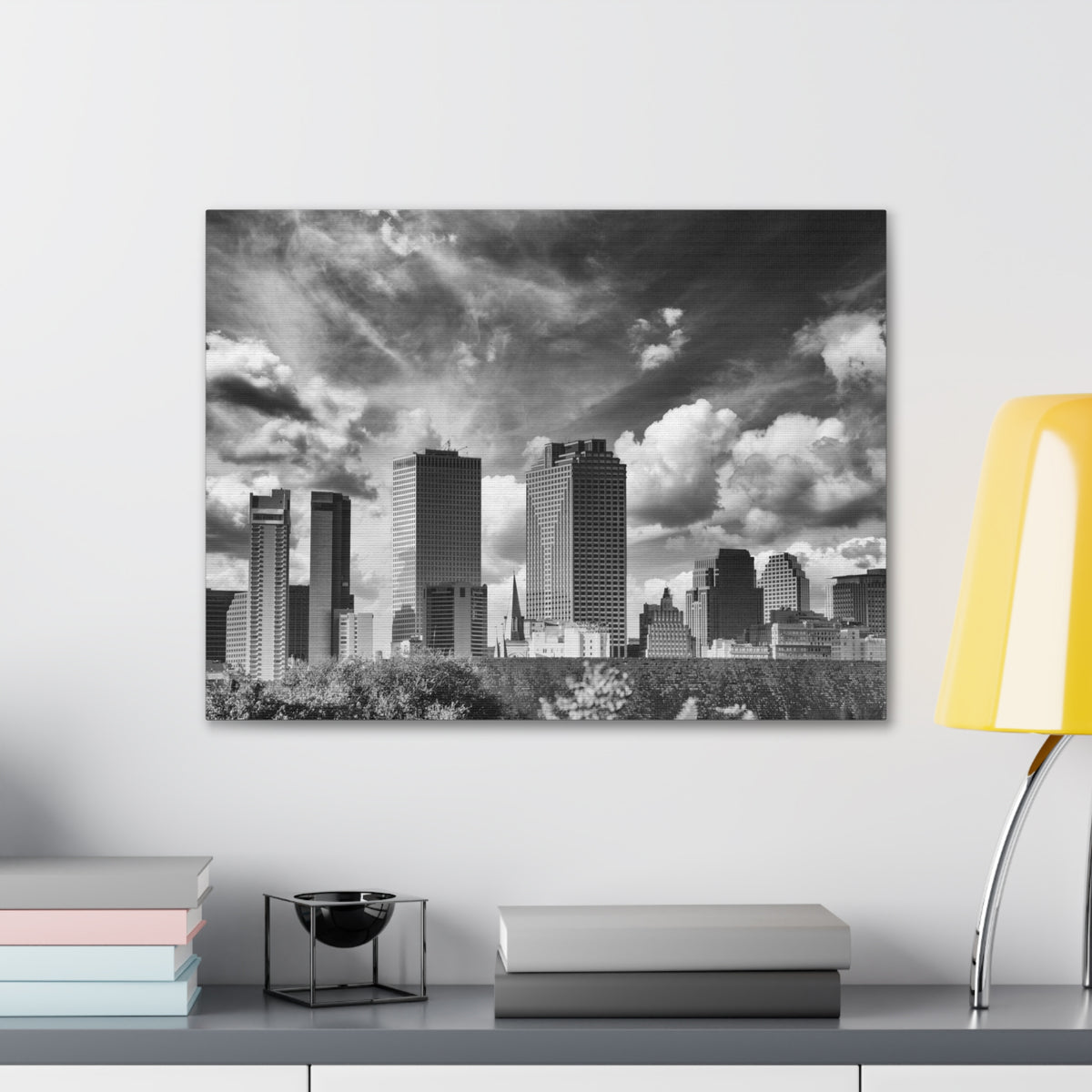 New Orleans Black And White Skyline Canvas Artwork High-Quality Breathtaking Stunning Cityscape for Home Decor Ready to Hang-Express Your Love Gifts