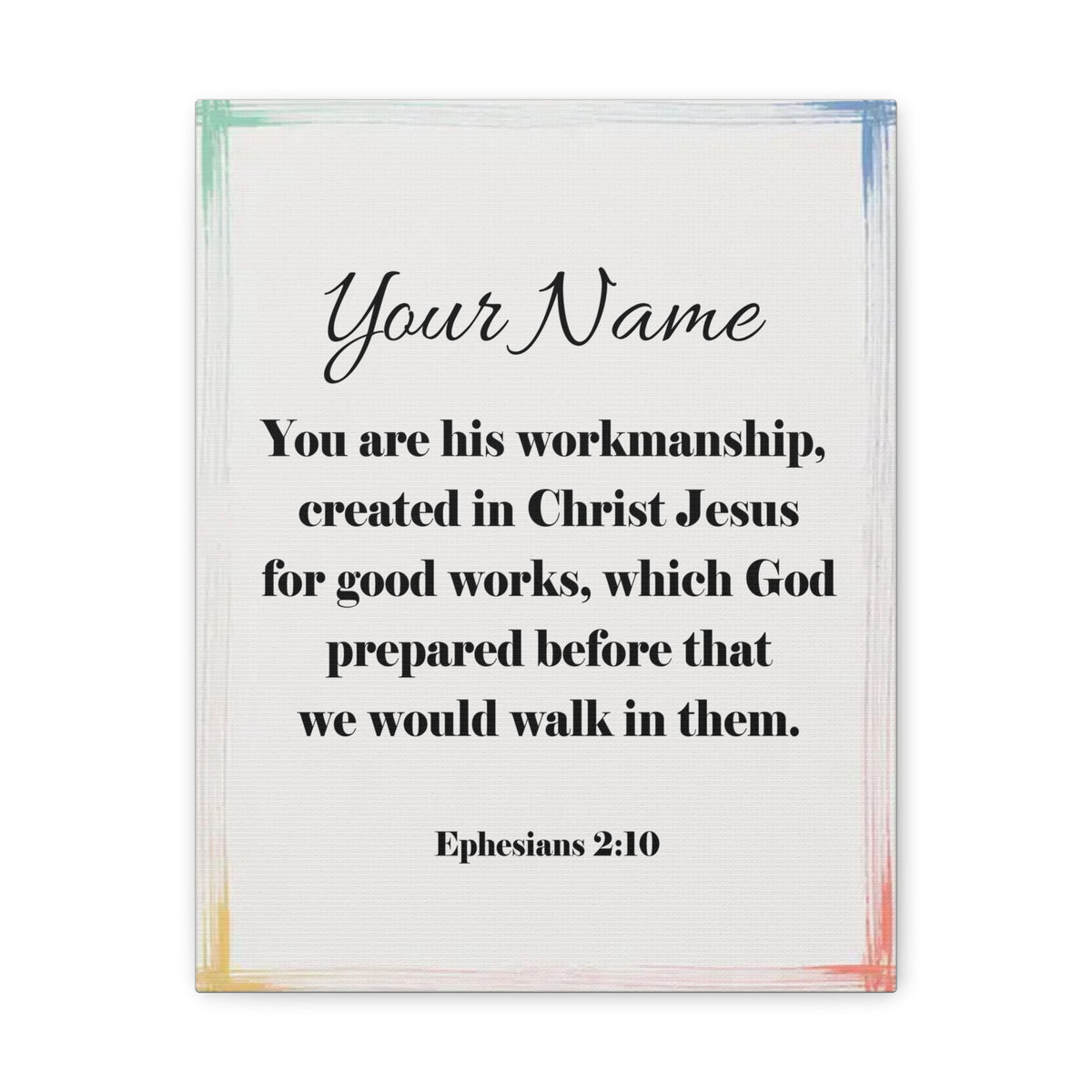 Scripture Walls Personalized Ephesians 2:10 Bible Chapter Canvas Christian Wall Art Ready to Hang-Express Your Love Gifts
