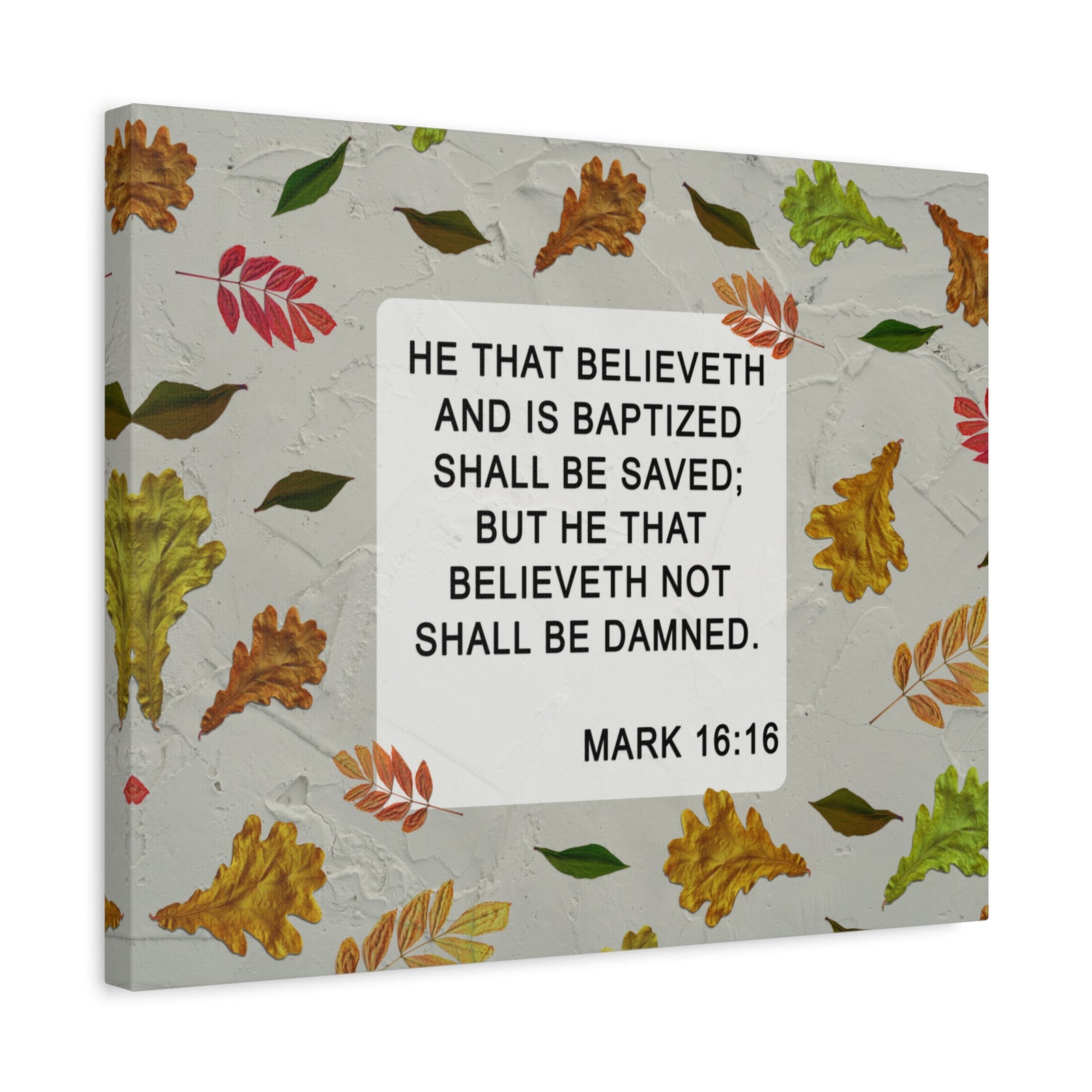 Scripture Walls Shall Be Saved Mark 16:16 Bible Verse Canvas Christian Wall Art Ready to Hang