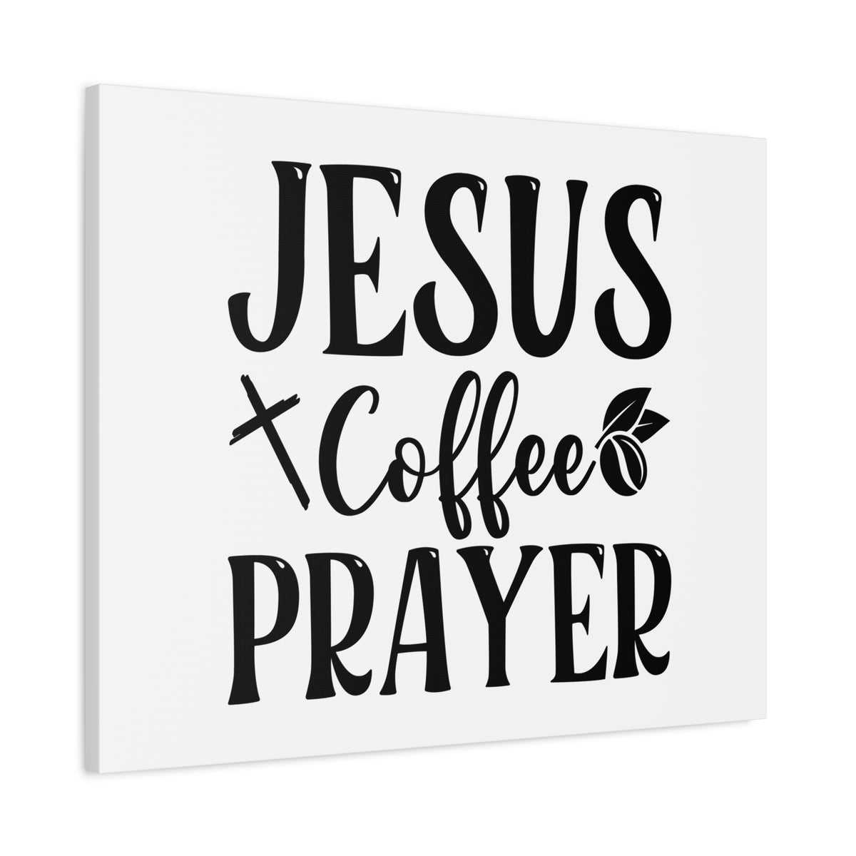 Scripture Canvas Jesus Coffee Prayer Psalm 5:3 Christian Wall Art Bible Verse Print Ready to Hang-Express Your Love Gifts