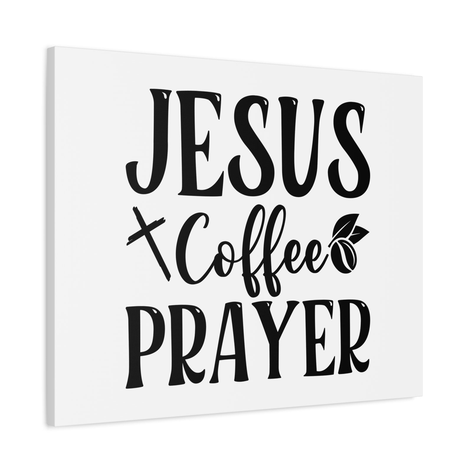 Scripture Canvas Jesus Coffee Prayer Psalm 5:3 Christian Wall Art Bible Verse Print Ready to Hang-Express Your Love Gifts