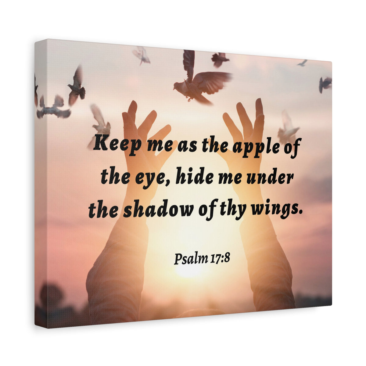Scripture Walls Thy Wings Psalm 17:8 Bible Verse Canvas Christian Wall Art Ready to Hang-Express Your Love Gifts