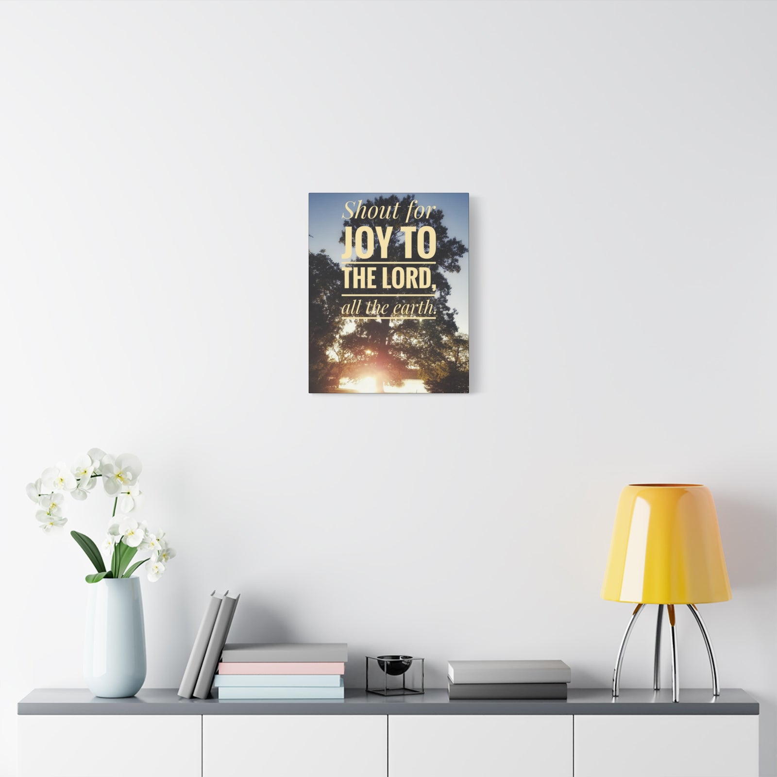 Scripture Walls Shout For Joy Psalm 100:1 Bible Verse Canvas Christian Wall Art Ready to Hang-Express Your Love Gifts