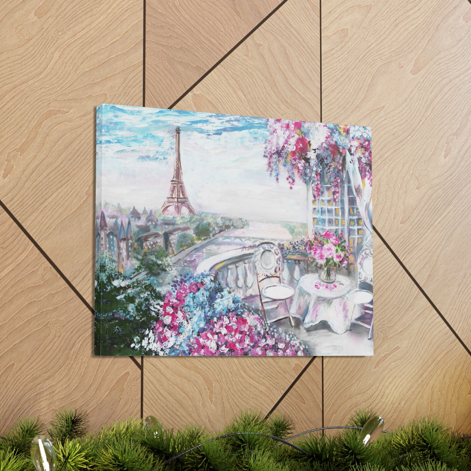 Paris Pink Eiffel Tower France Canvas Artwork High-Quality Breathtaking French City for Home Decor Ready to Hang-Express Your Love Gifts