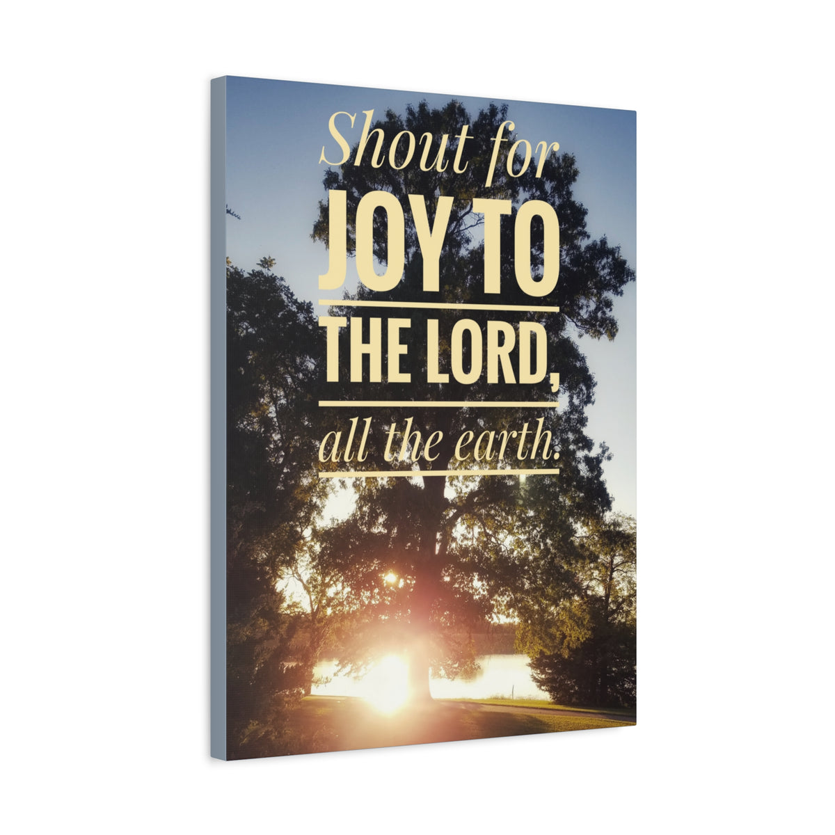 Scripture Canvas Joy To The Lord Psalms 100:1 Christian Wall Art Bible Verse Print Ready to Hang-Express Your Love Gifts