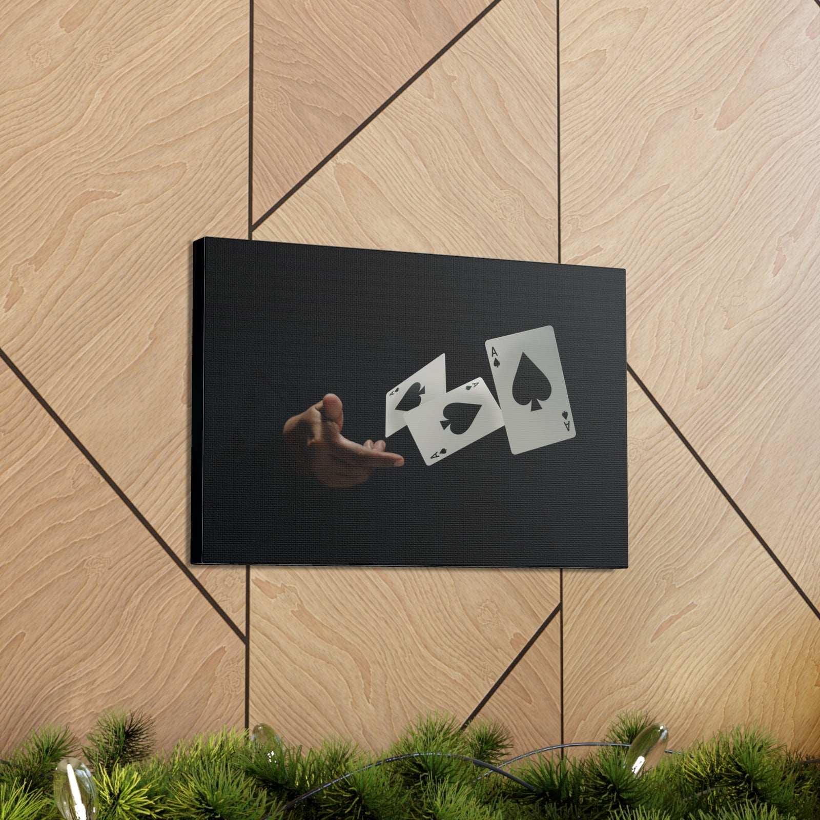Magician Throwing Ace of Spades Playing Card Canvas Wall Art for Home Decor Ready-to-Hang-Express Your Love Gifts