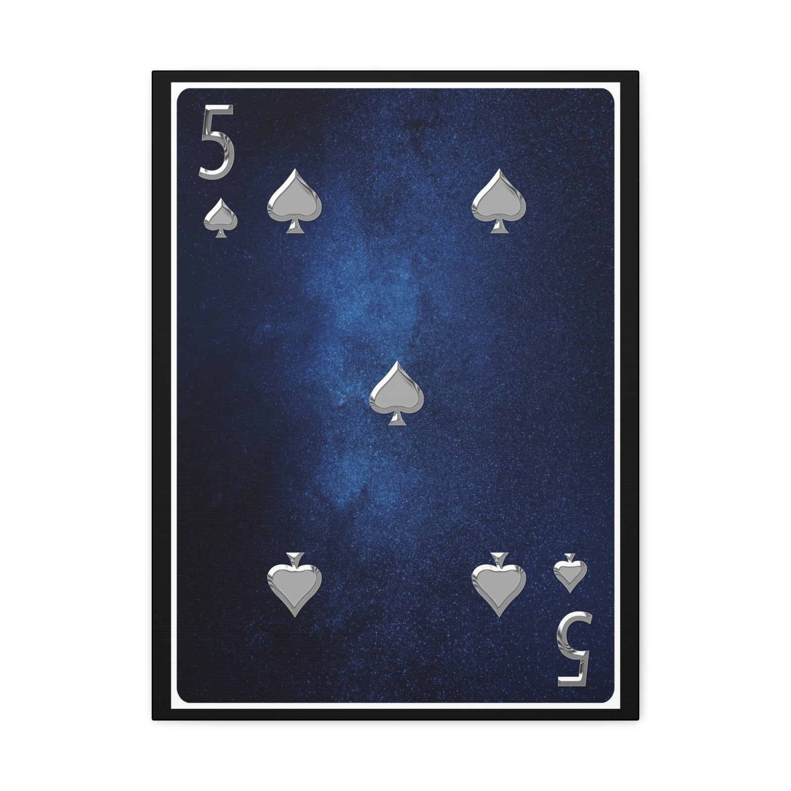 Five Of Spades Space Background Playing Card Canvas Wall Art for Home Decor Ready-to-Hang-Express Your Love Gifts