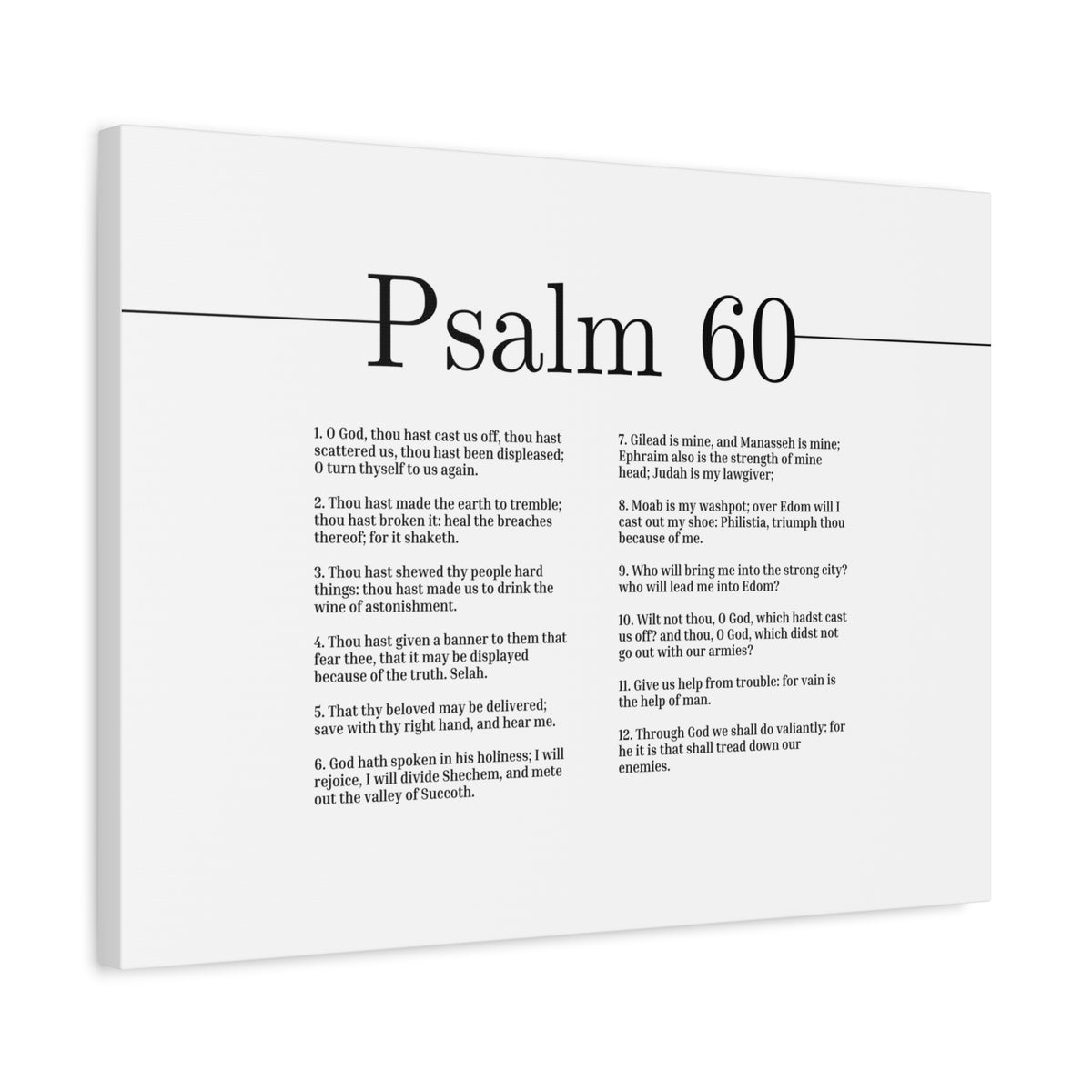 Scripture Canvas His Holiness Psalm 60 Christian Wall Art Bible Verse Print Ready to Hang-Express Your Love Gifts