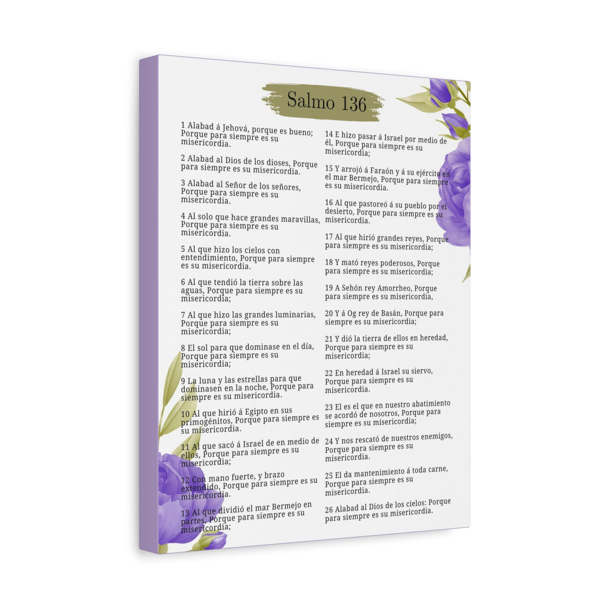 Salmo 136 Impresión De Arte Cristiano en la Pared Lista Para Colgar-Express Your Love Gifts