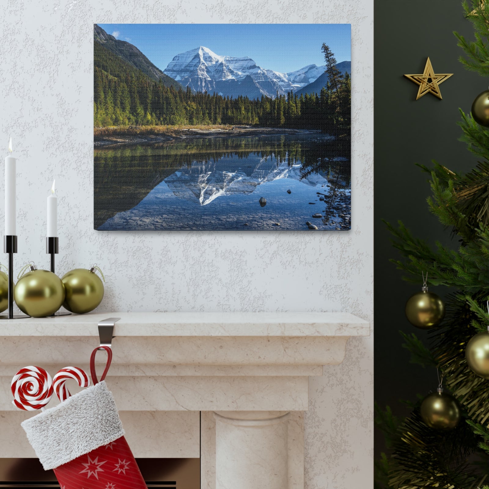 Mystic Forest Mountain Nature Wilderness Photography Canvas Wall Art for Home Decor Ready-to-Hang-Express Your Love Gifts